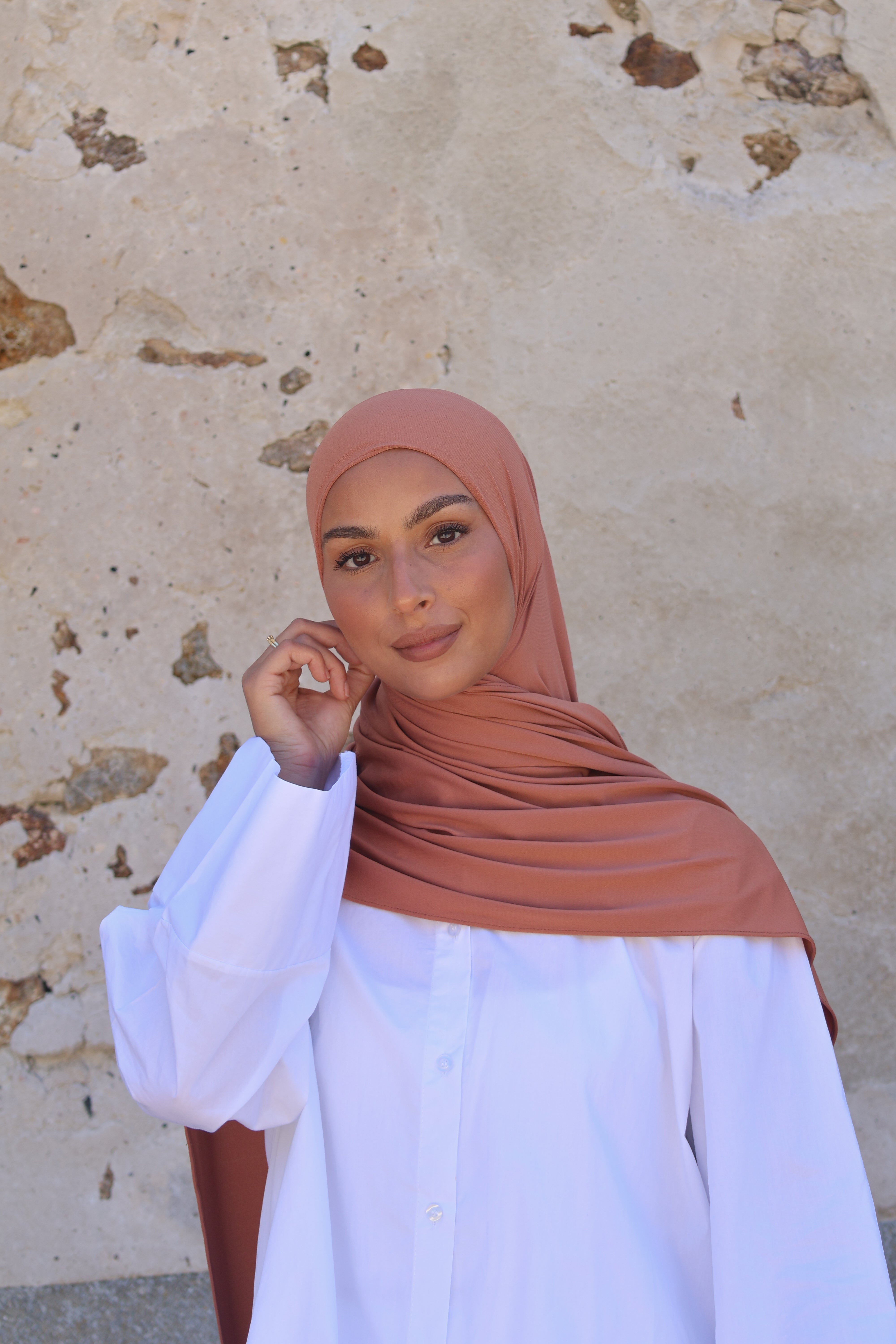 Premium jersey hijab - Mocha