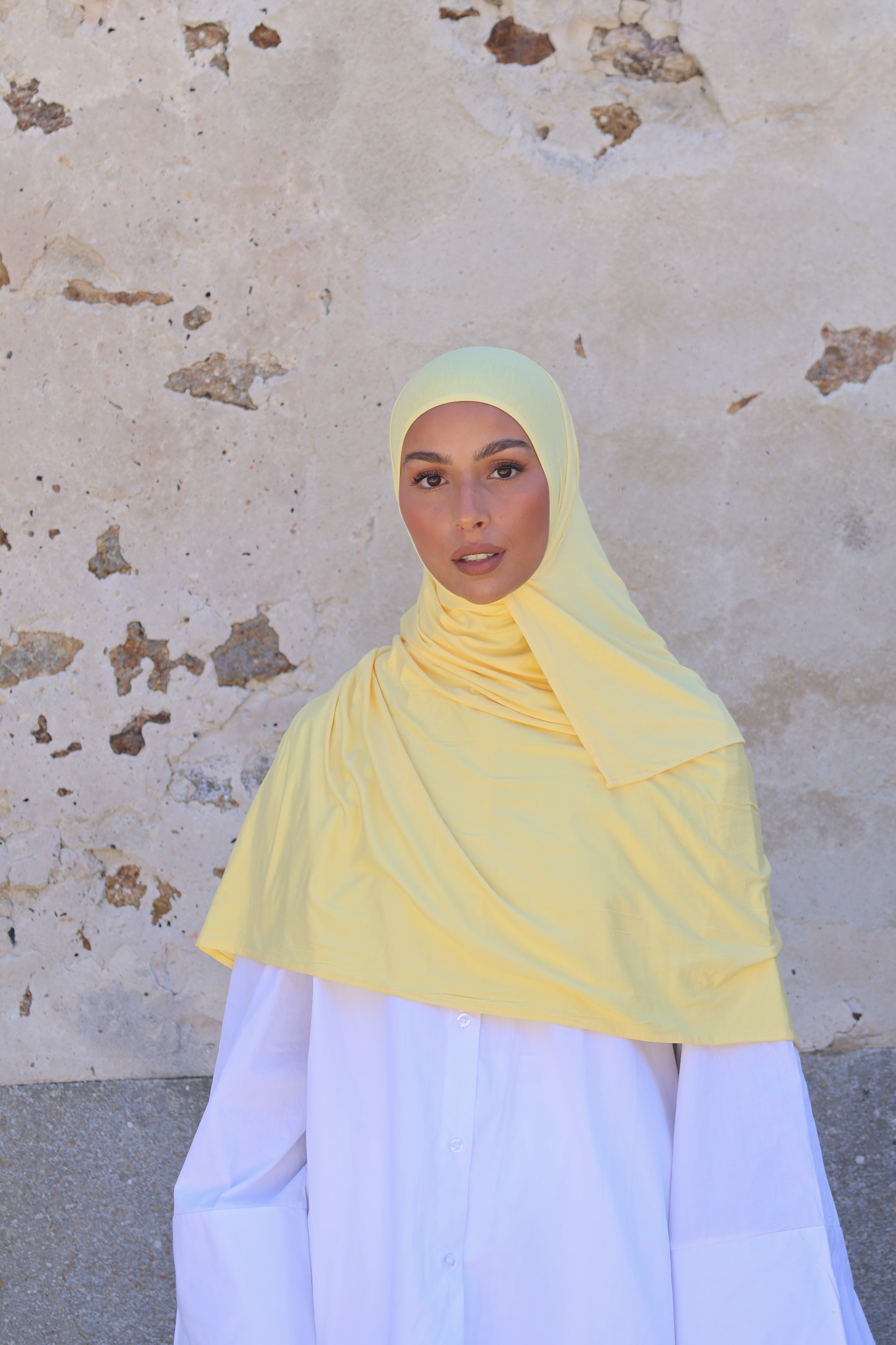 Hijab en jersey bamboo - Lemon