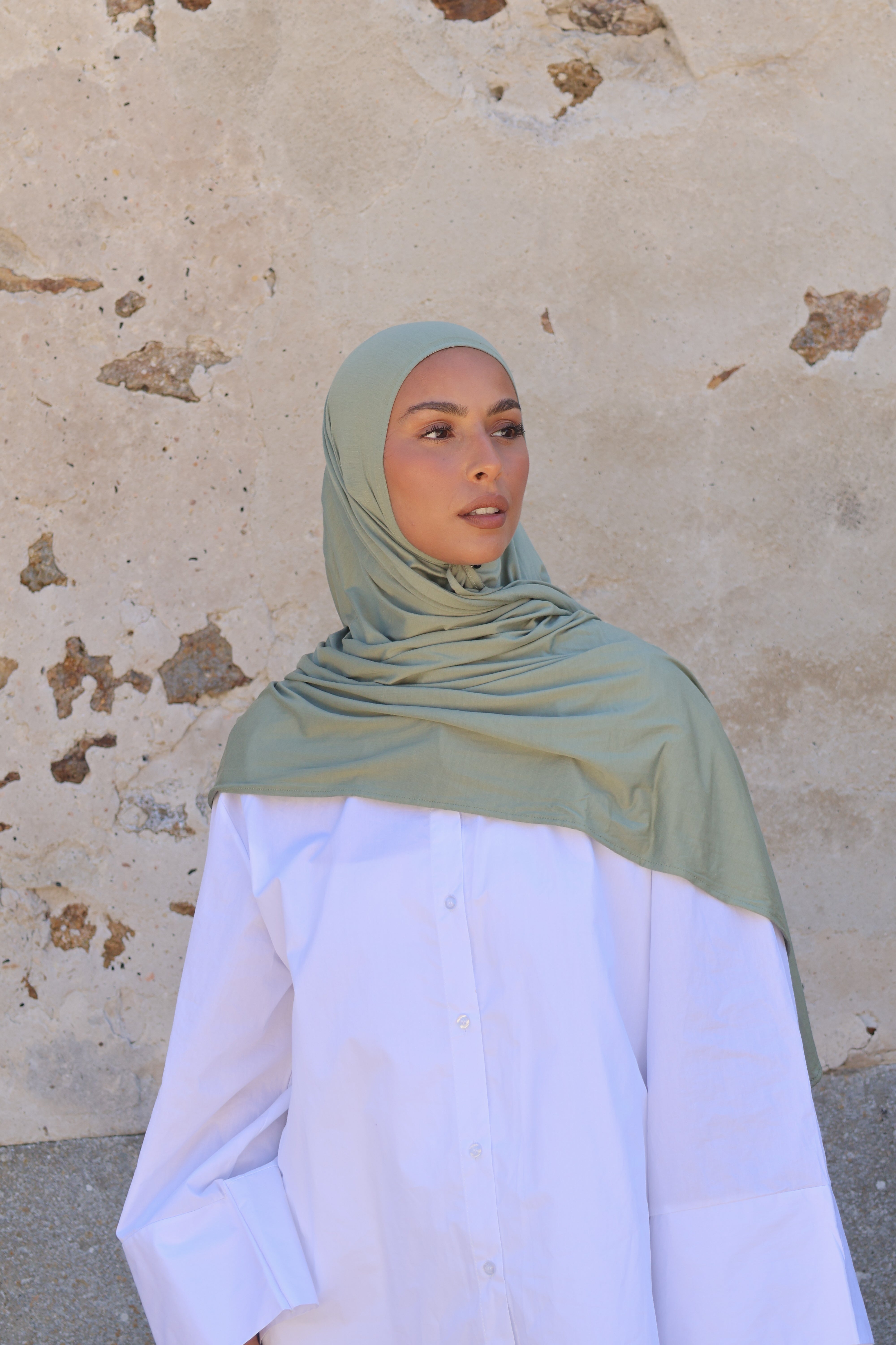 Hijab en jersey bamboo - Moss