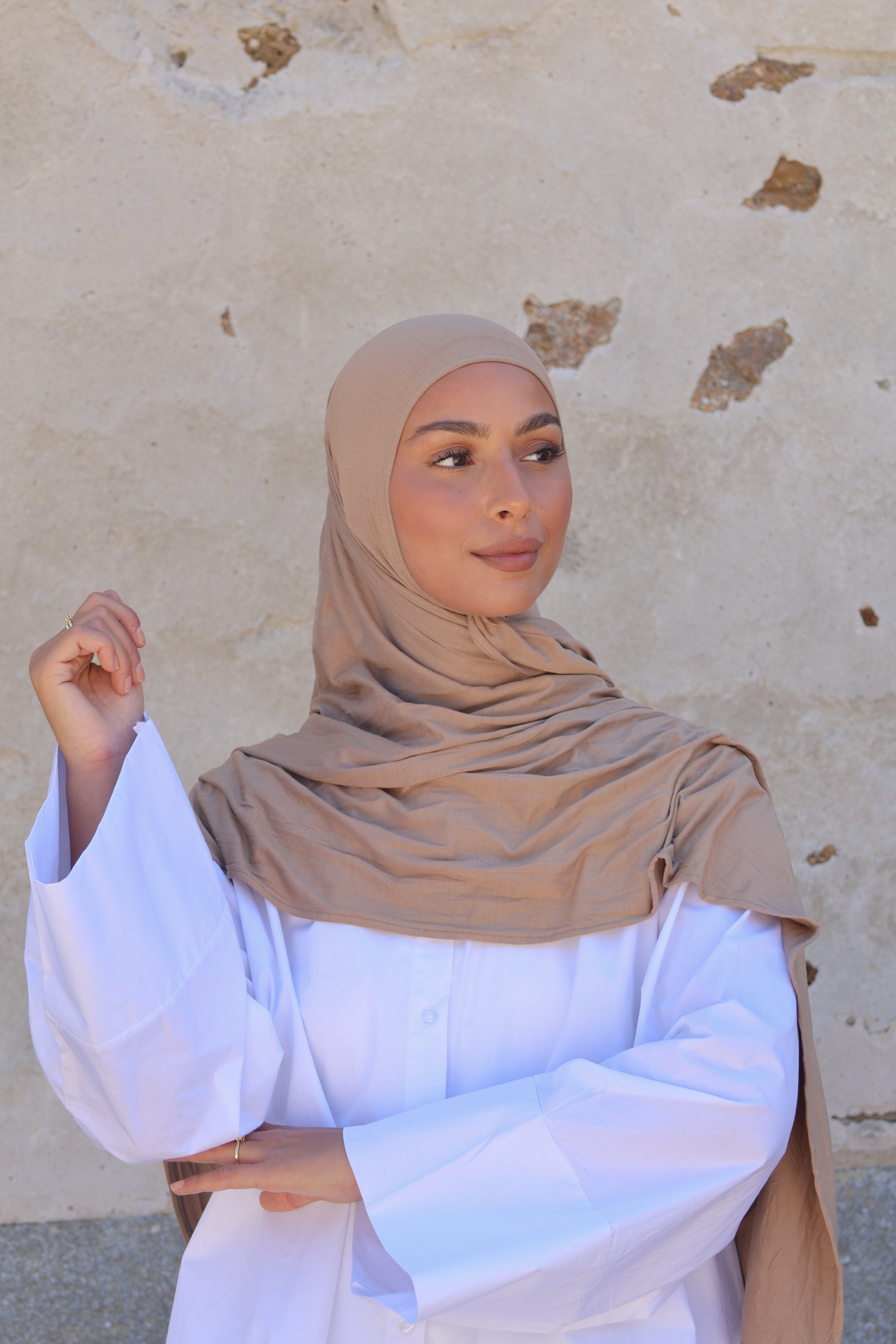 Hijab en jersey bamboo - Camel