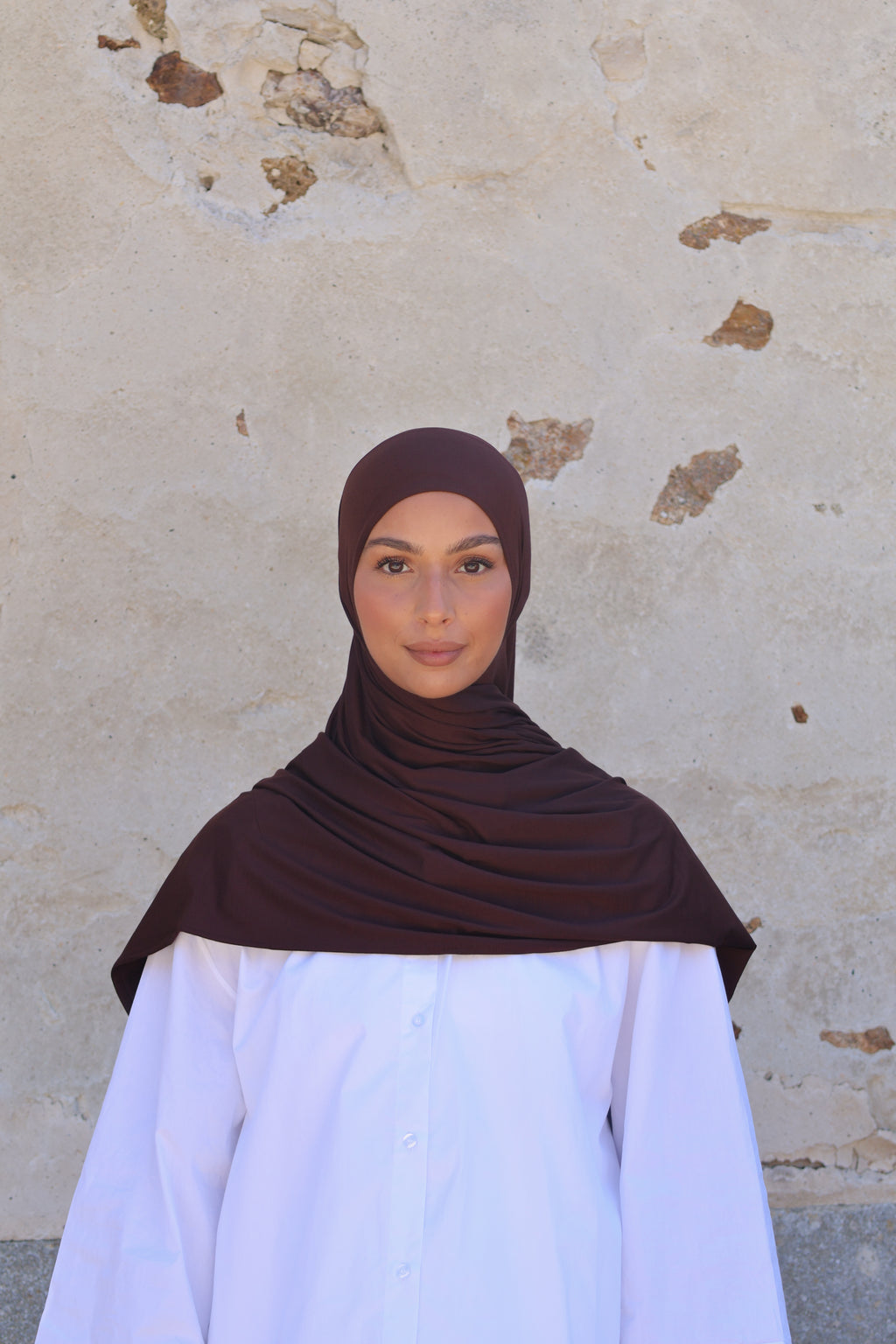 Hijab en jersey bamboo - Chestnut