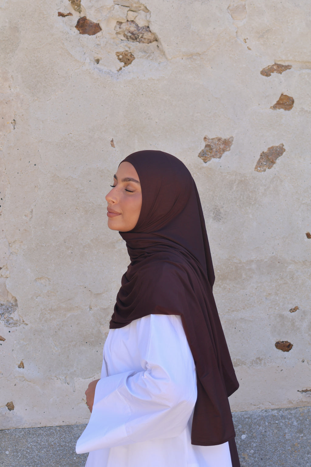 Hijab en jersey bamboo - Chestnut