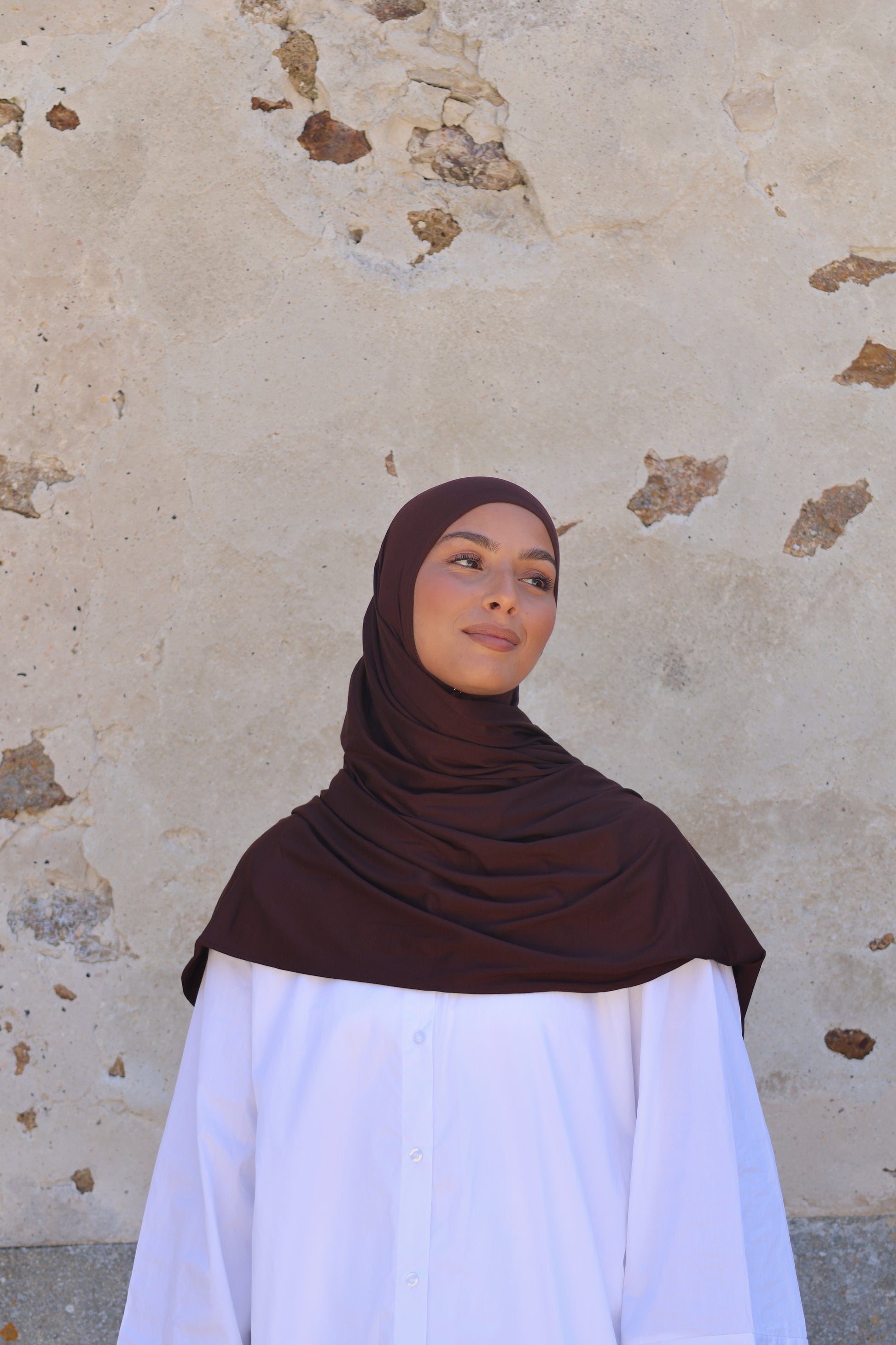 Hijab en jersey bamboo - Chestnut