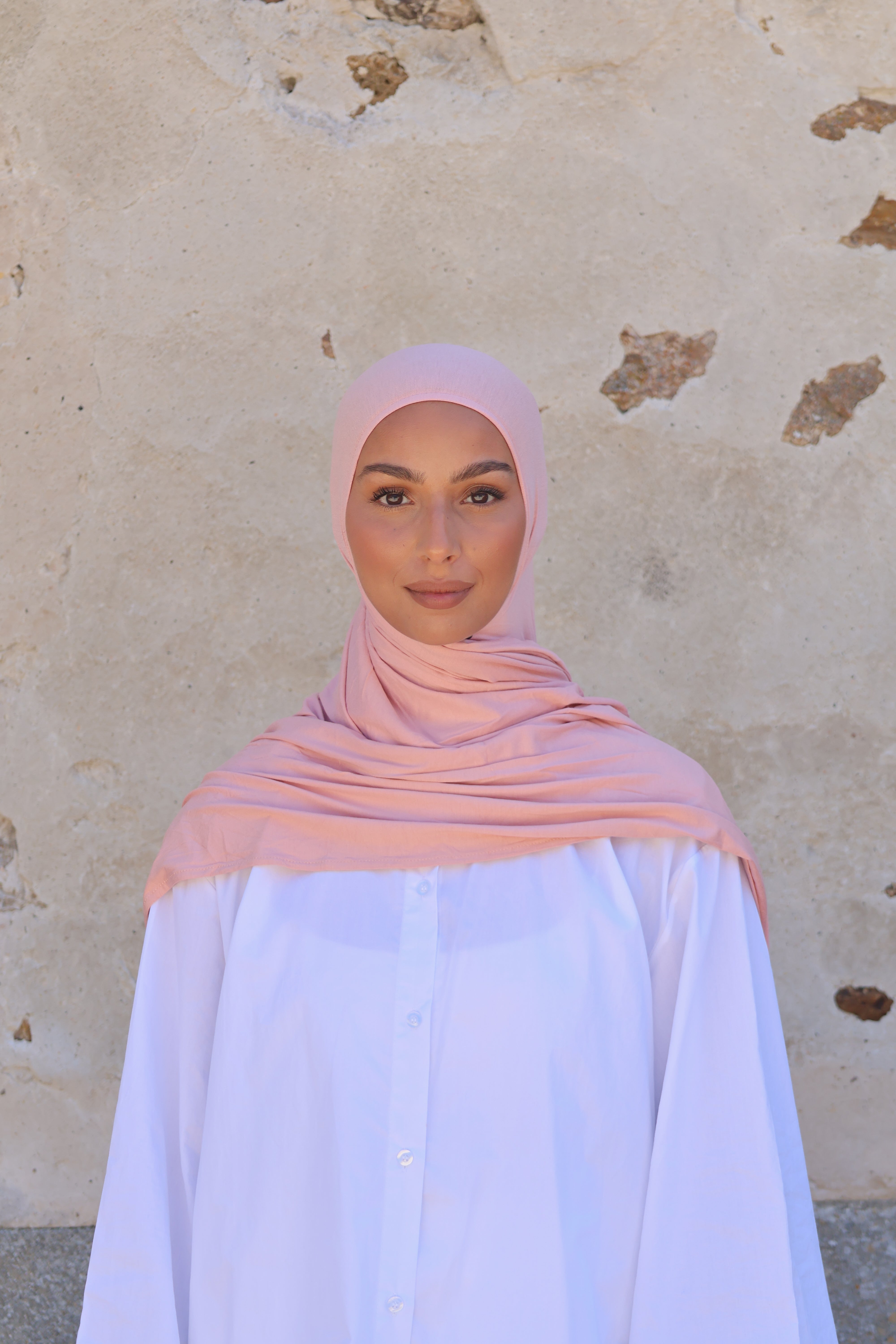Hijab en jersey bamboo - Blush