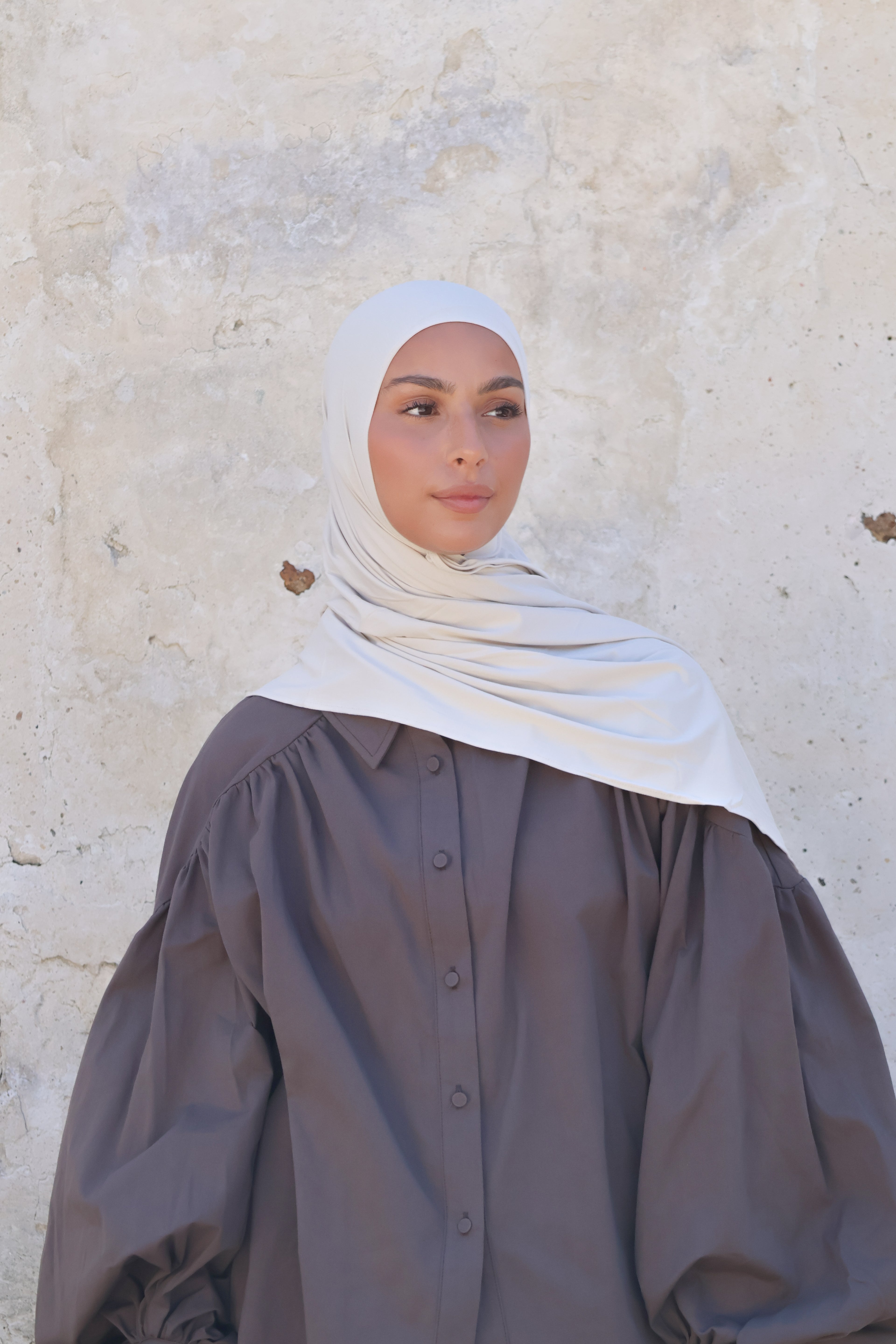 Breathable Jersey Hijab - Cream