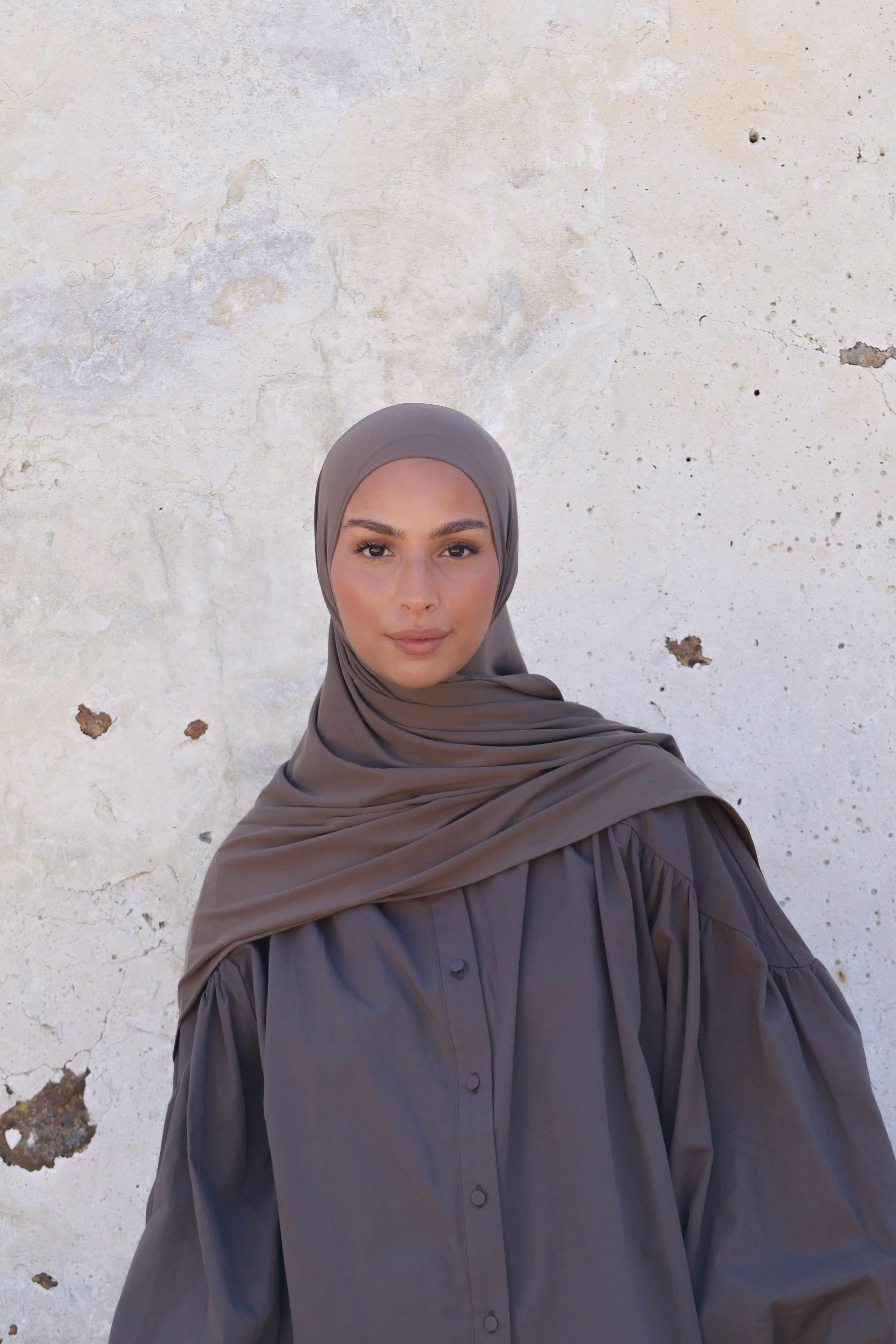 Breathable jersey hijab - Truffle