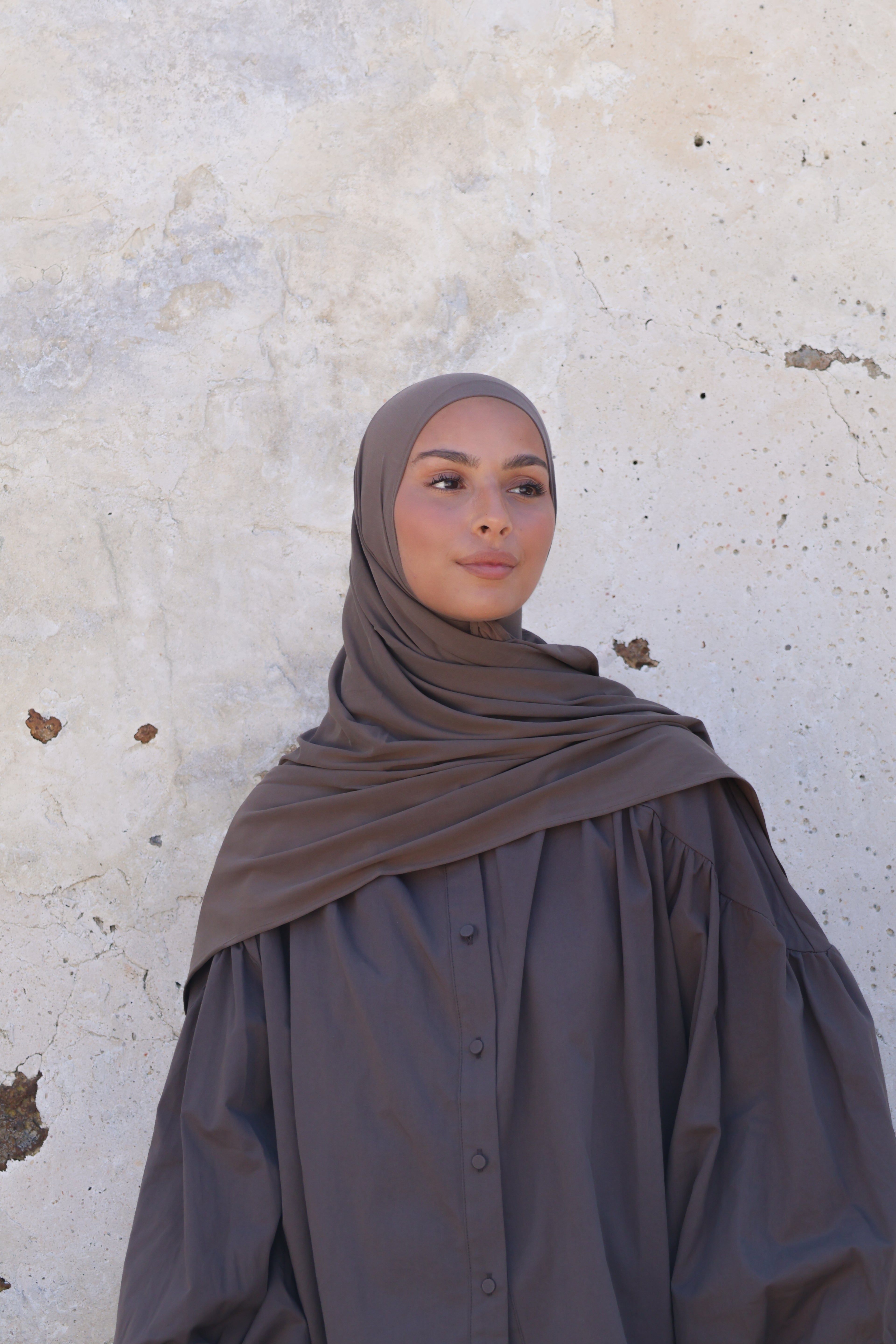 Breathable jersey hijab - Truffle