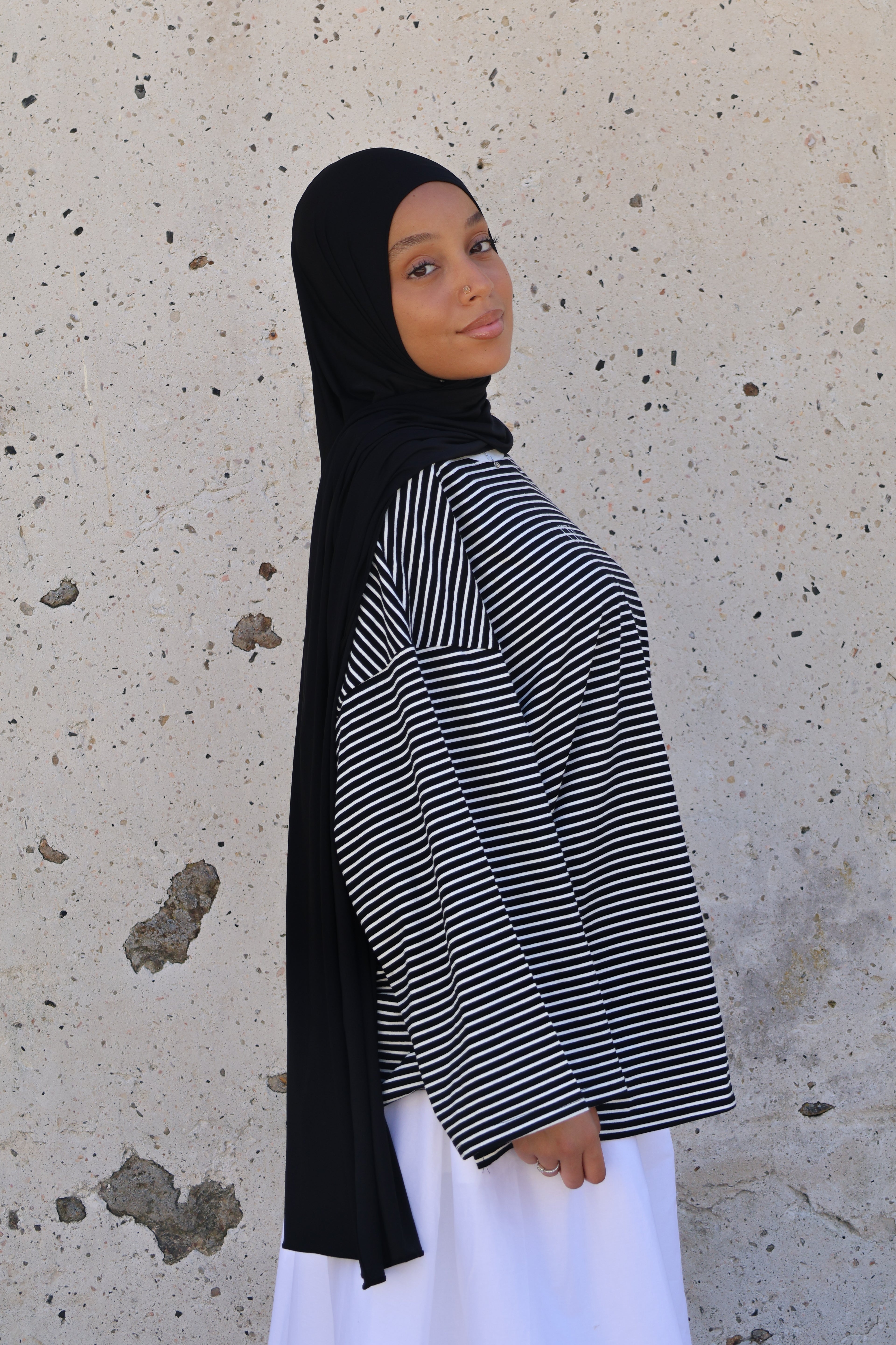 Flowing jersey hijab - Onyx