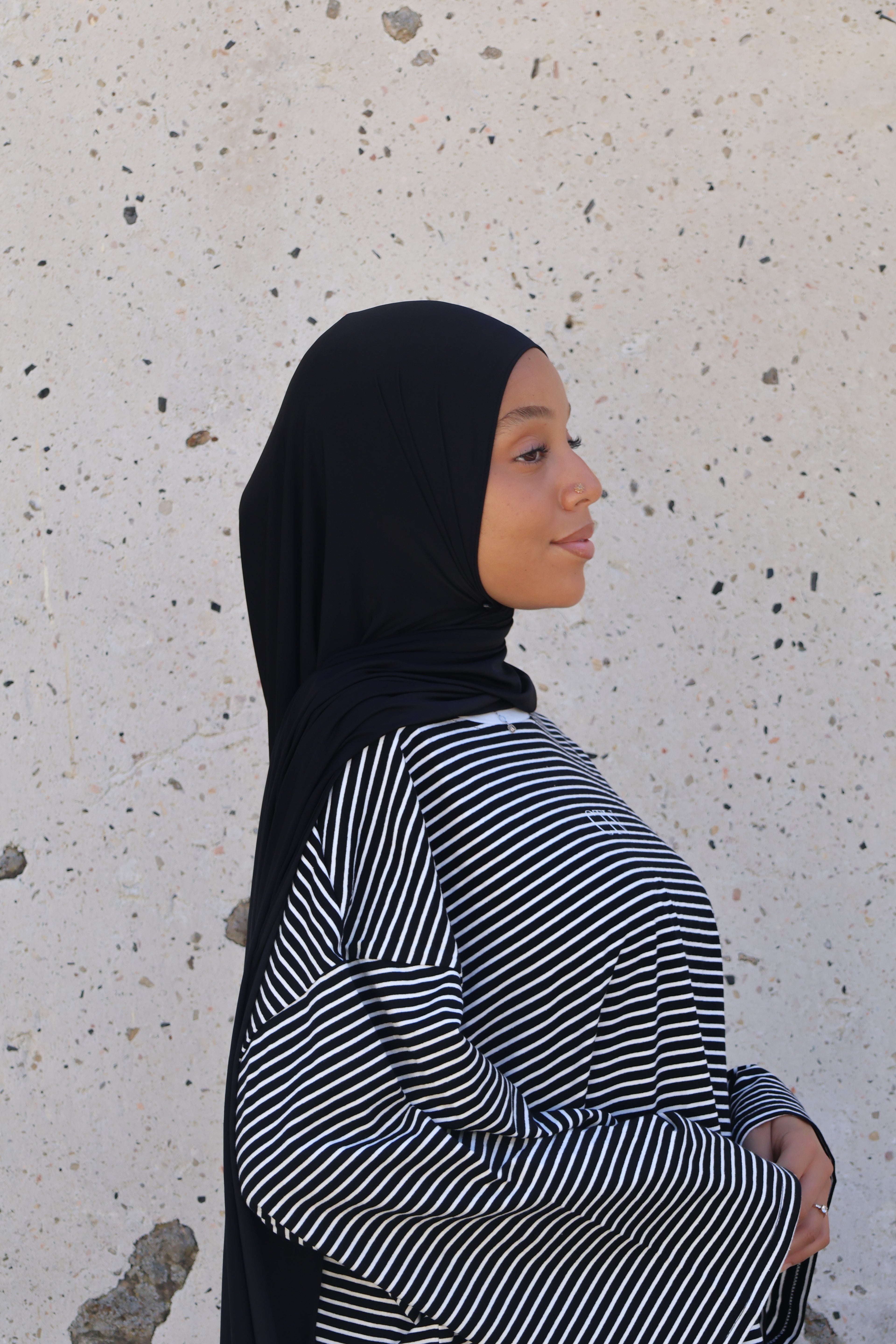 Flowing jersey hijab - Onyx