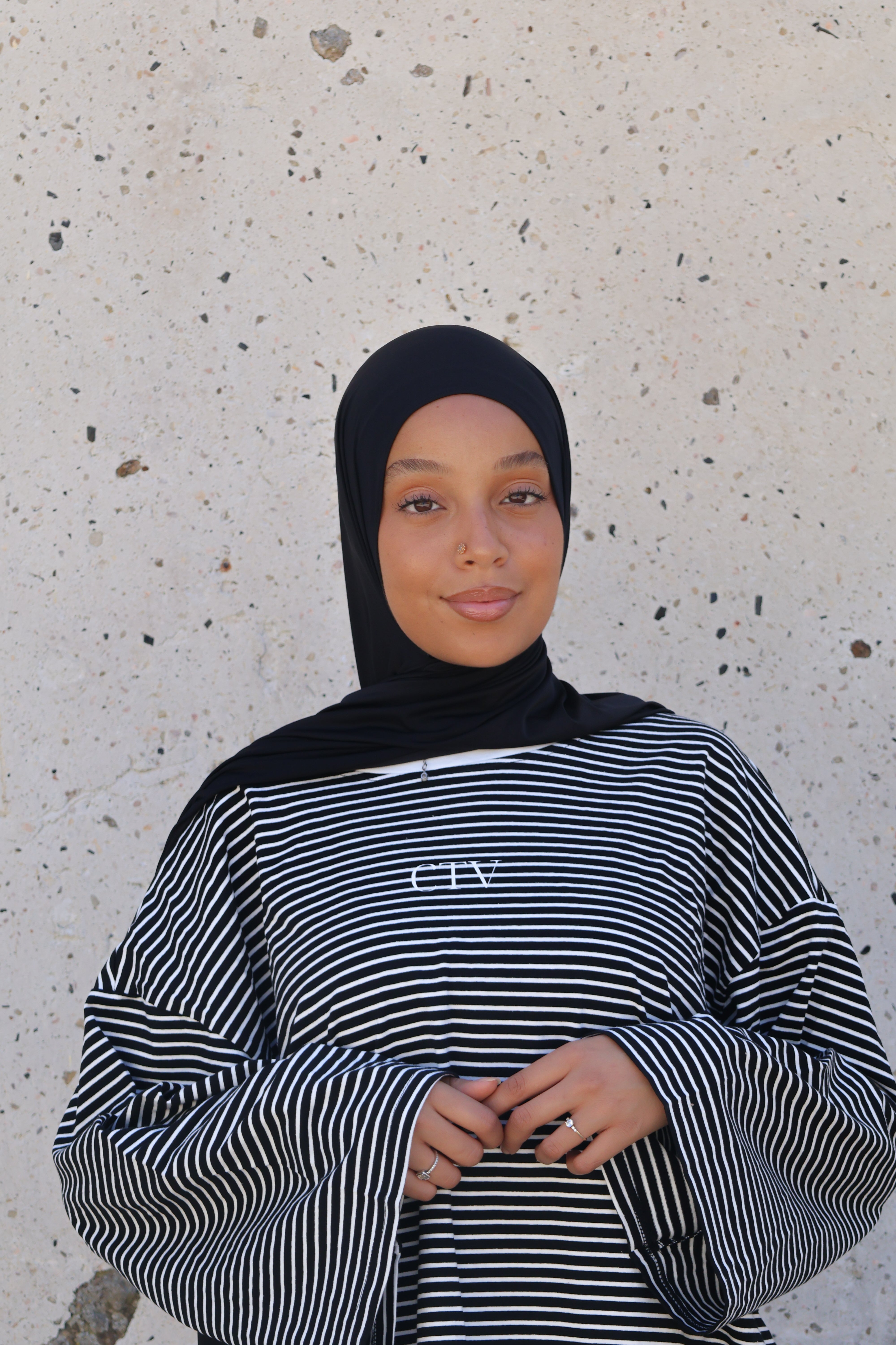 Hijab en jersey fluide - Onyx