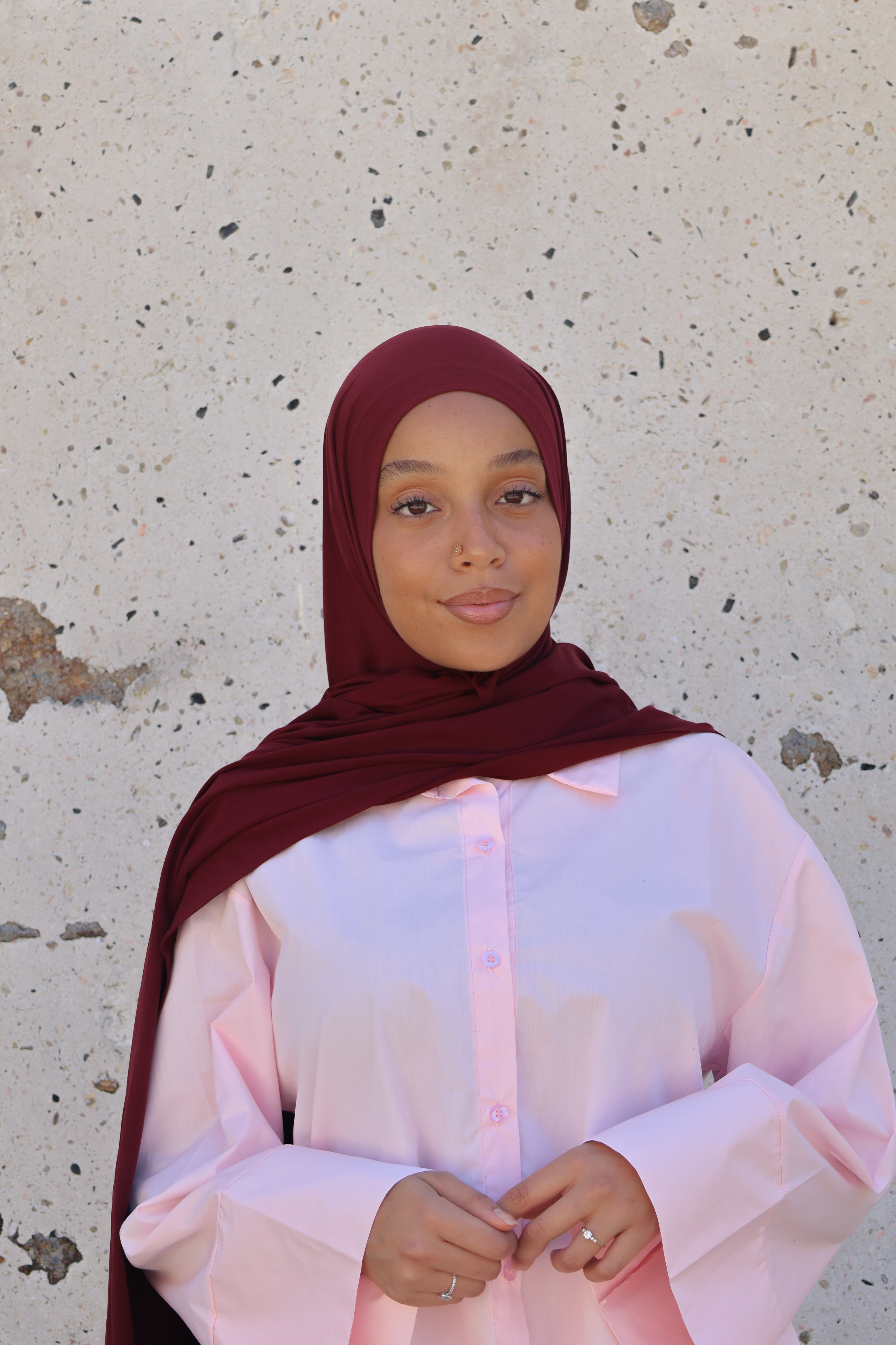Hijab en jersey respirant - Burgundy