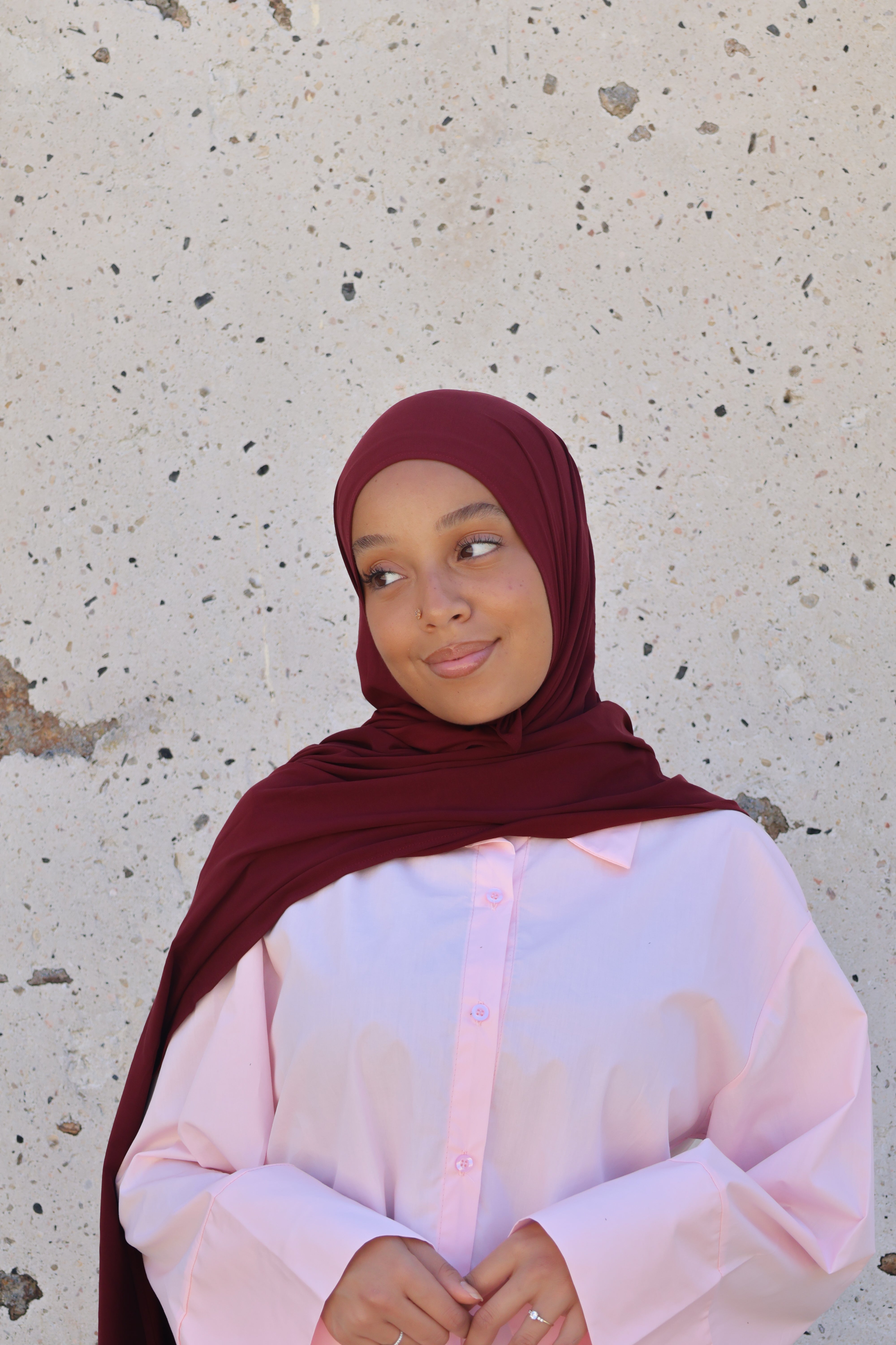 Hijab en jersey respirant - Burgundy