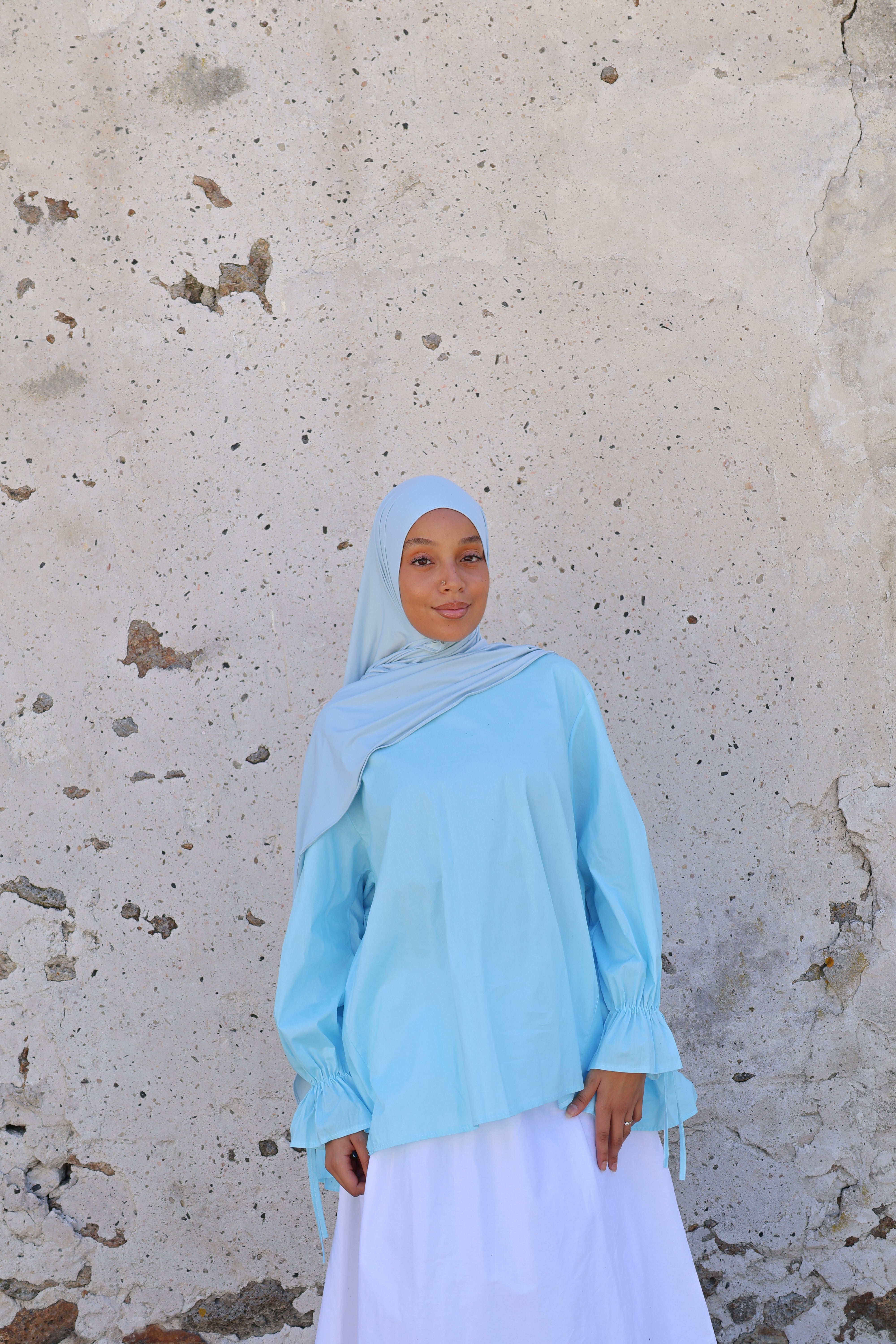 Haut manches chouchou - Azur