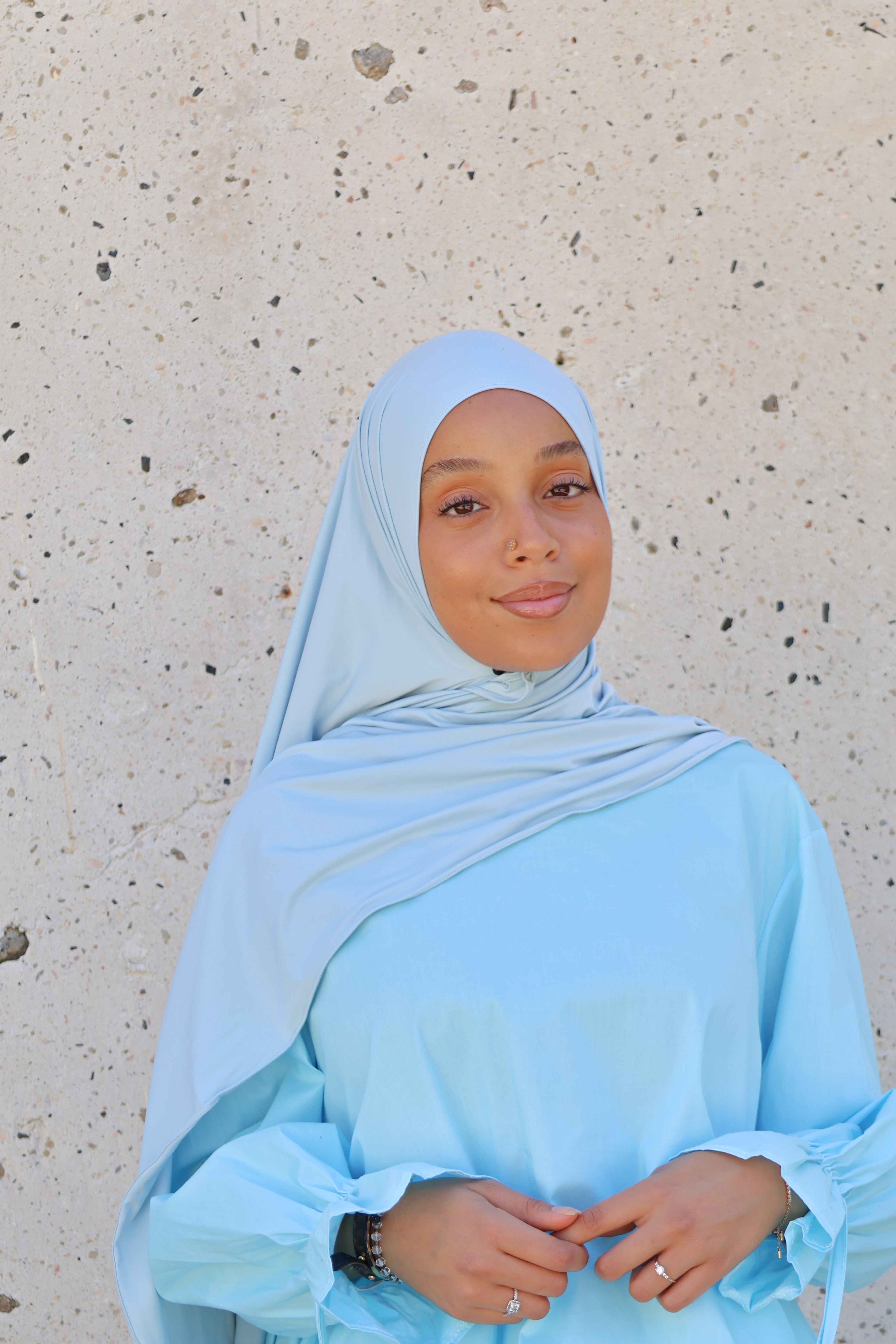 Flowing jersey hijab - Arctic