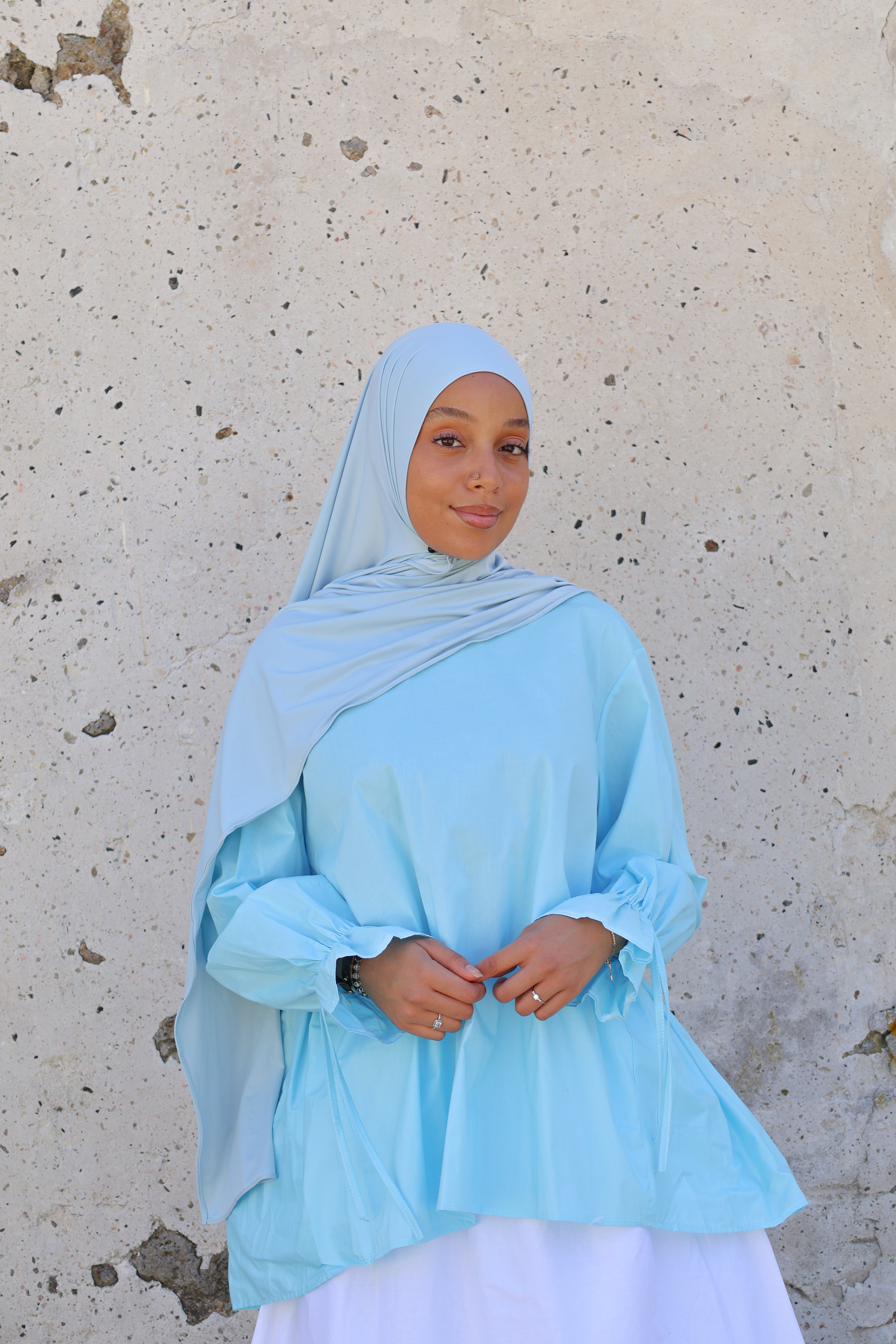 Haut manches chouchou - Azur