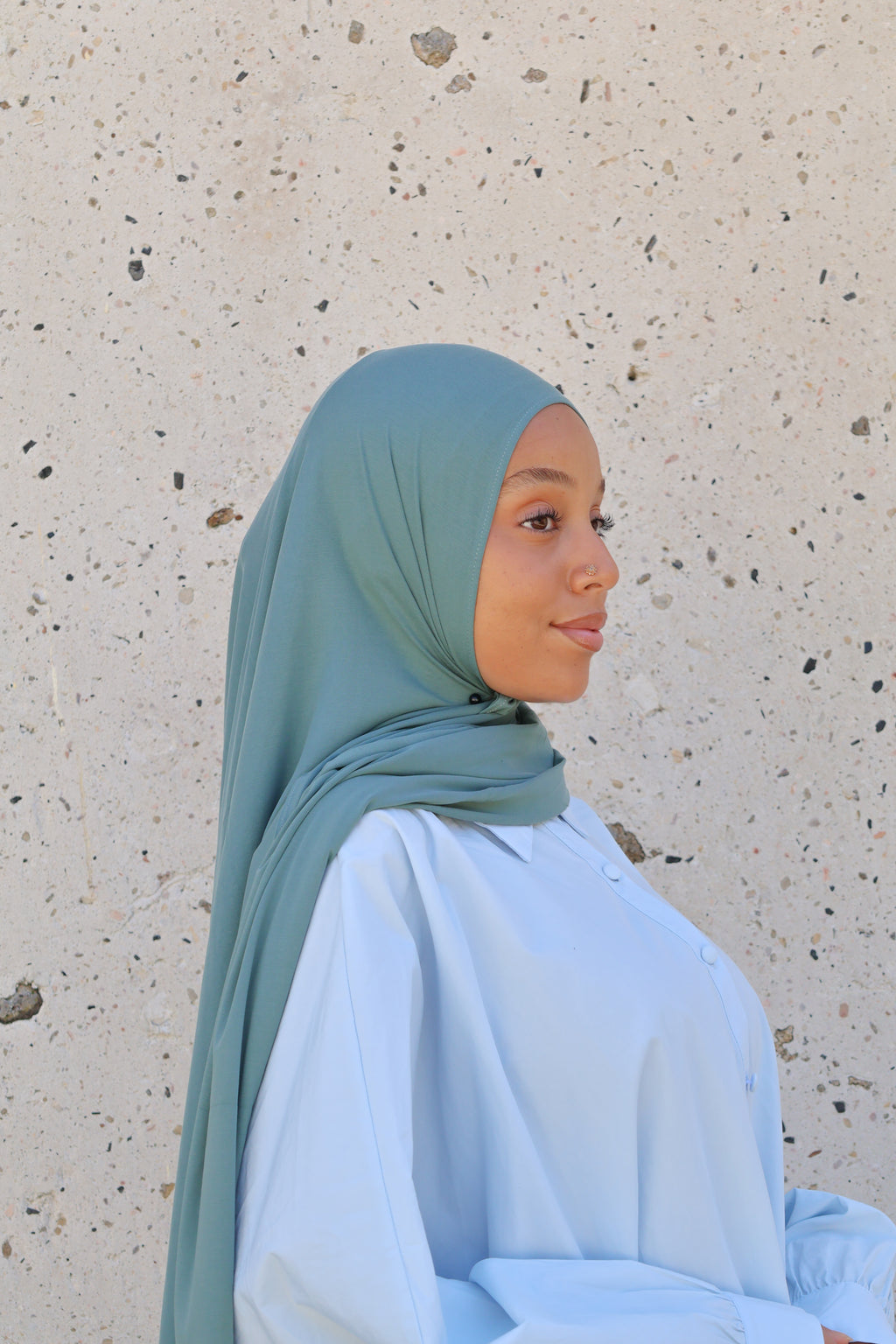 Hijab en jersey respirant - Aqua