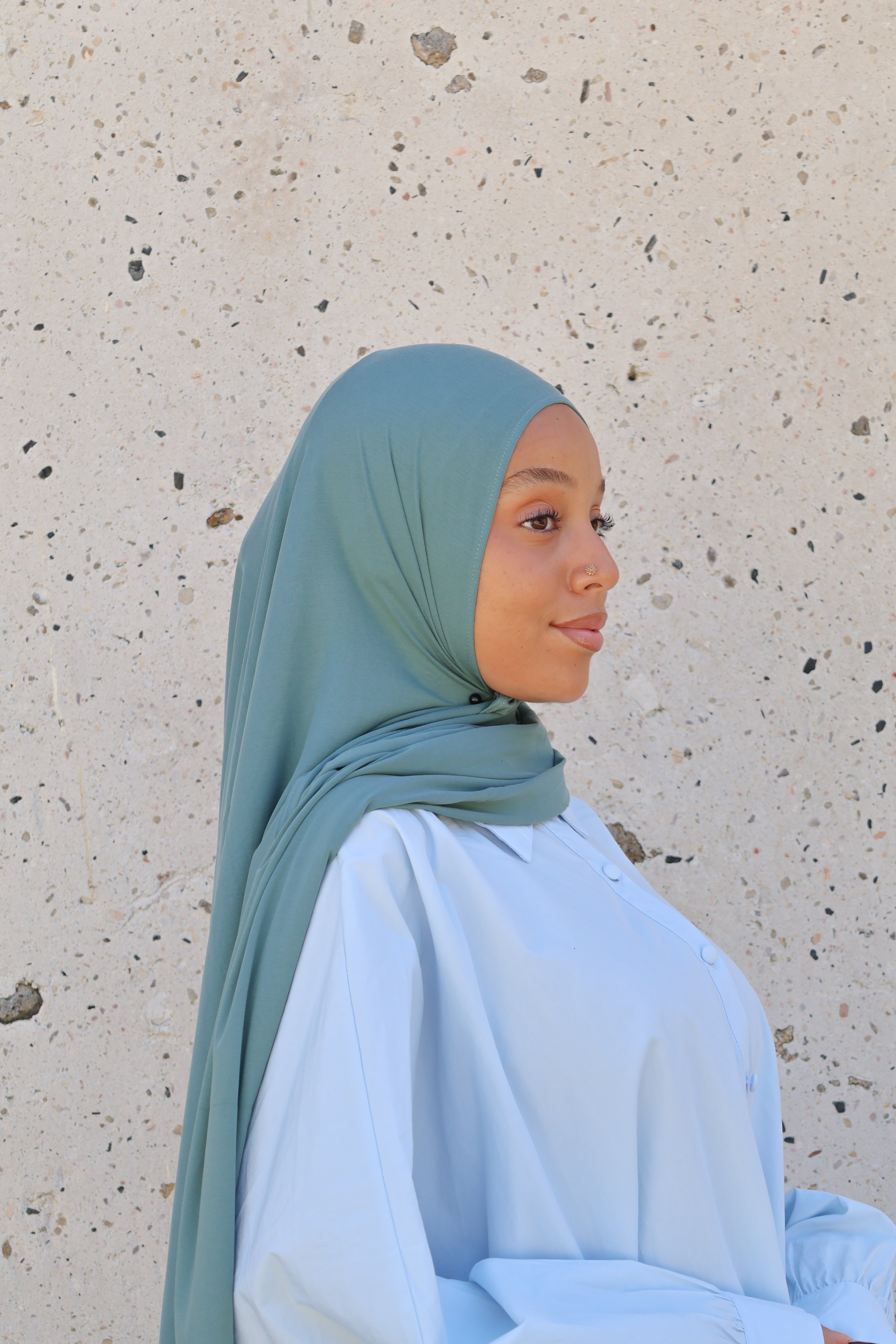 Hijab en jersey respirant - Aqua
