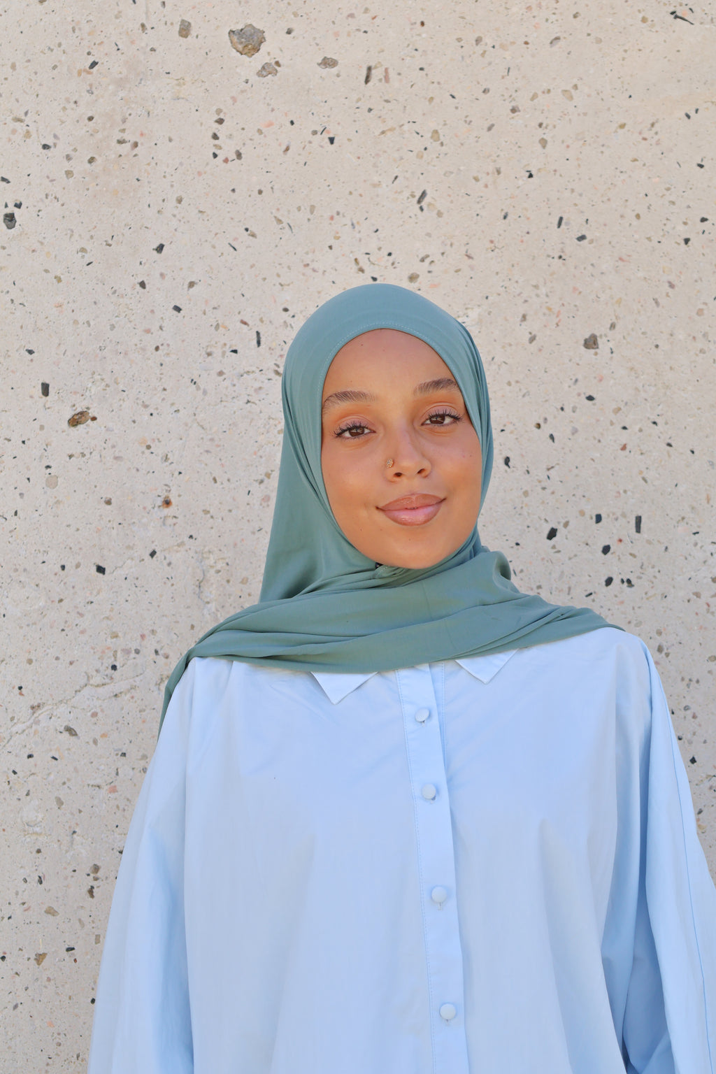 Hijab en jersey respirant - Aqua