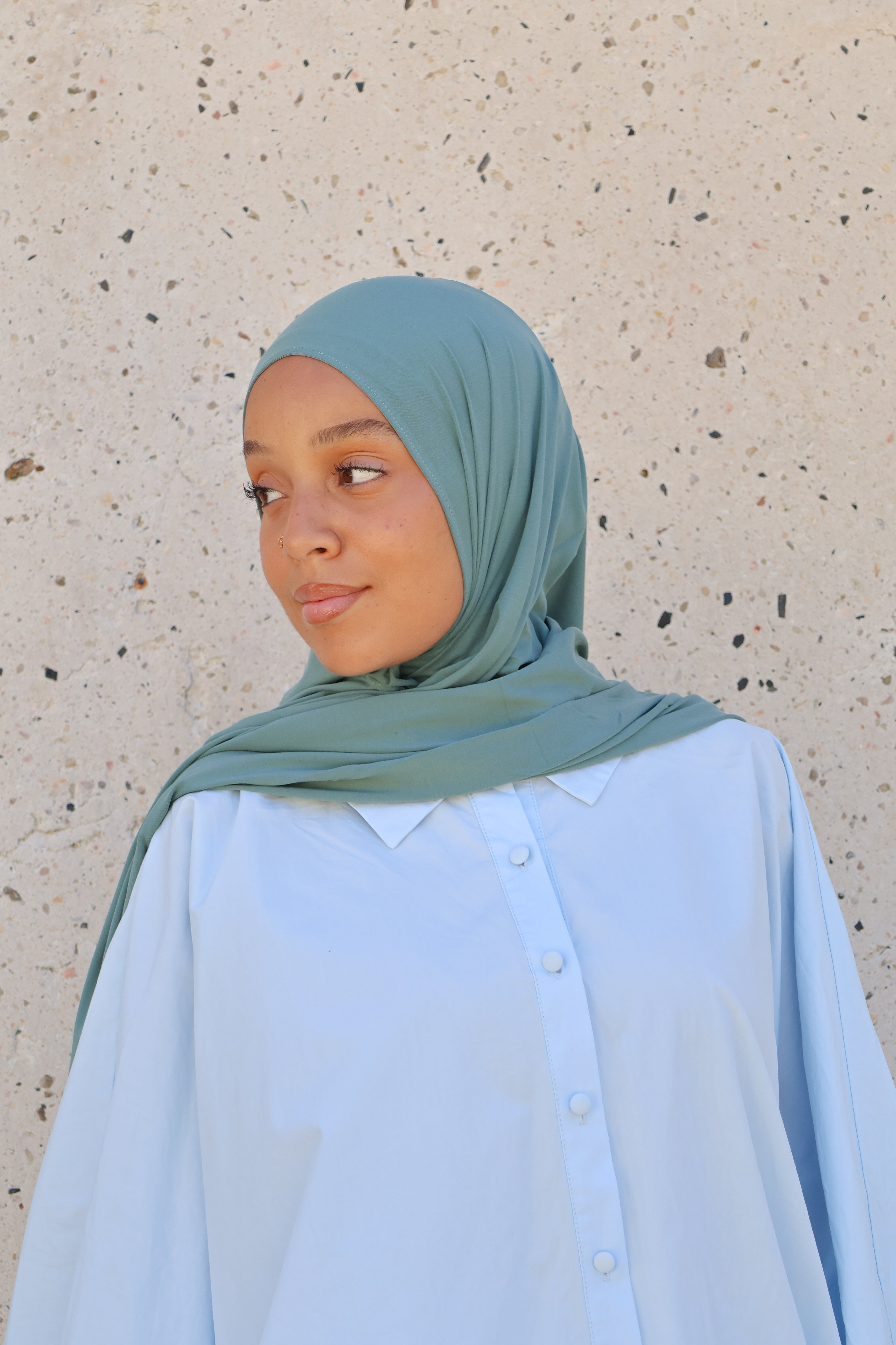 Hijab en jersey respirant - Aqua