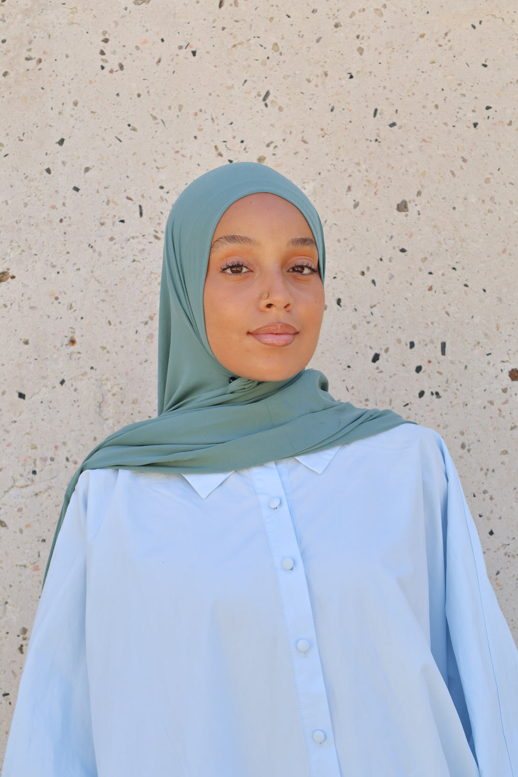 Hijab en jersey respirant - Aqua