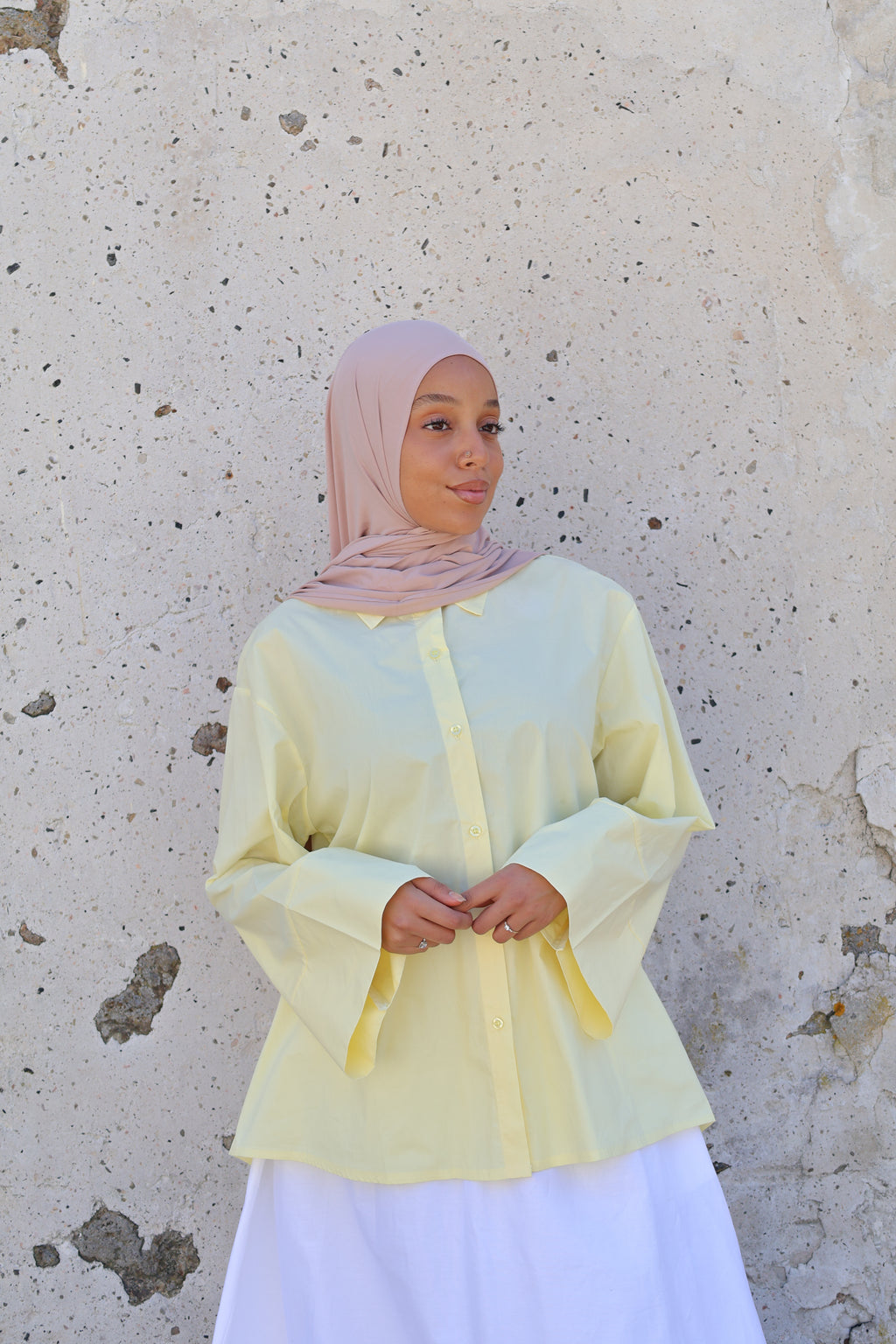 Chemise manches larges - Jaune