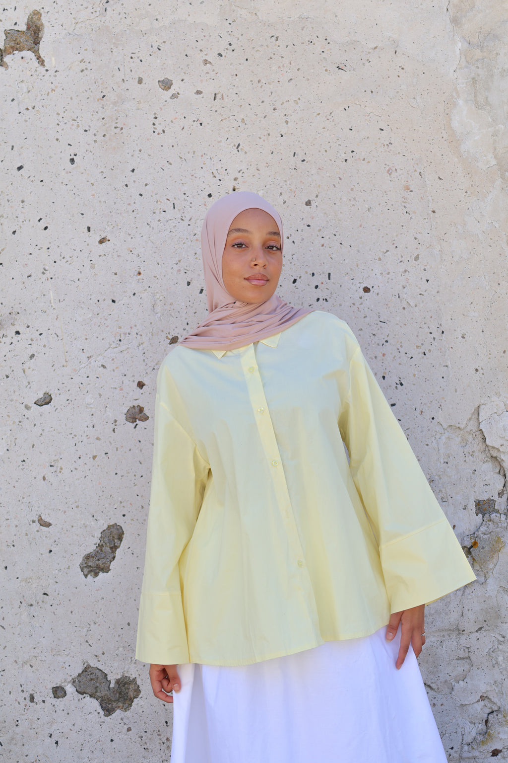 Chemise manches larges - Jaune