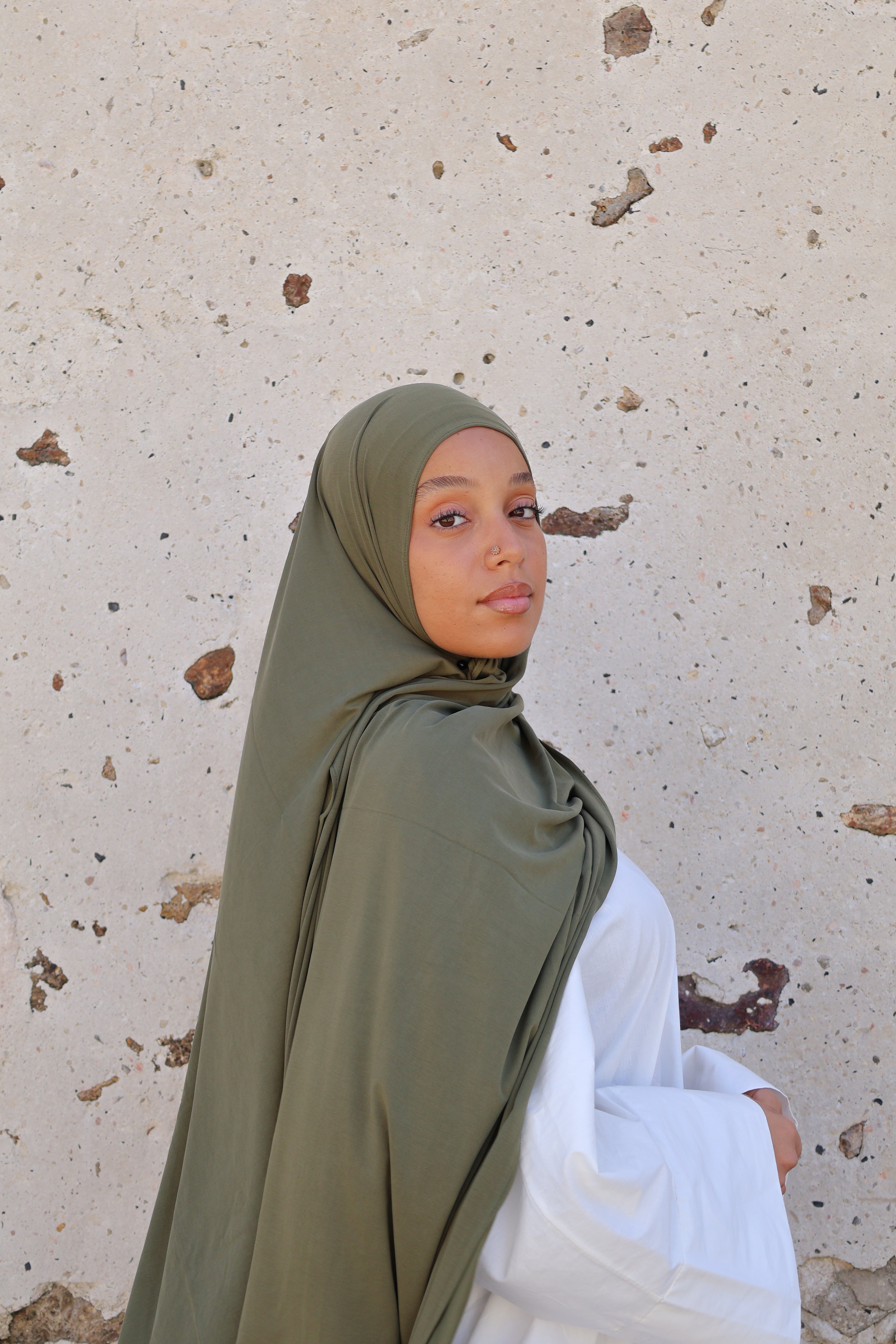 Breathable Jersey Hijab - Olive