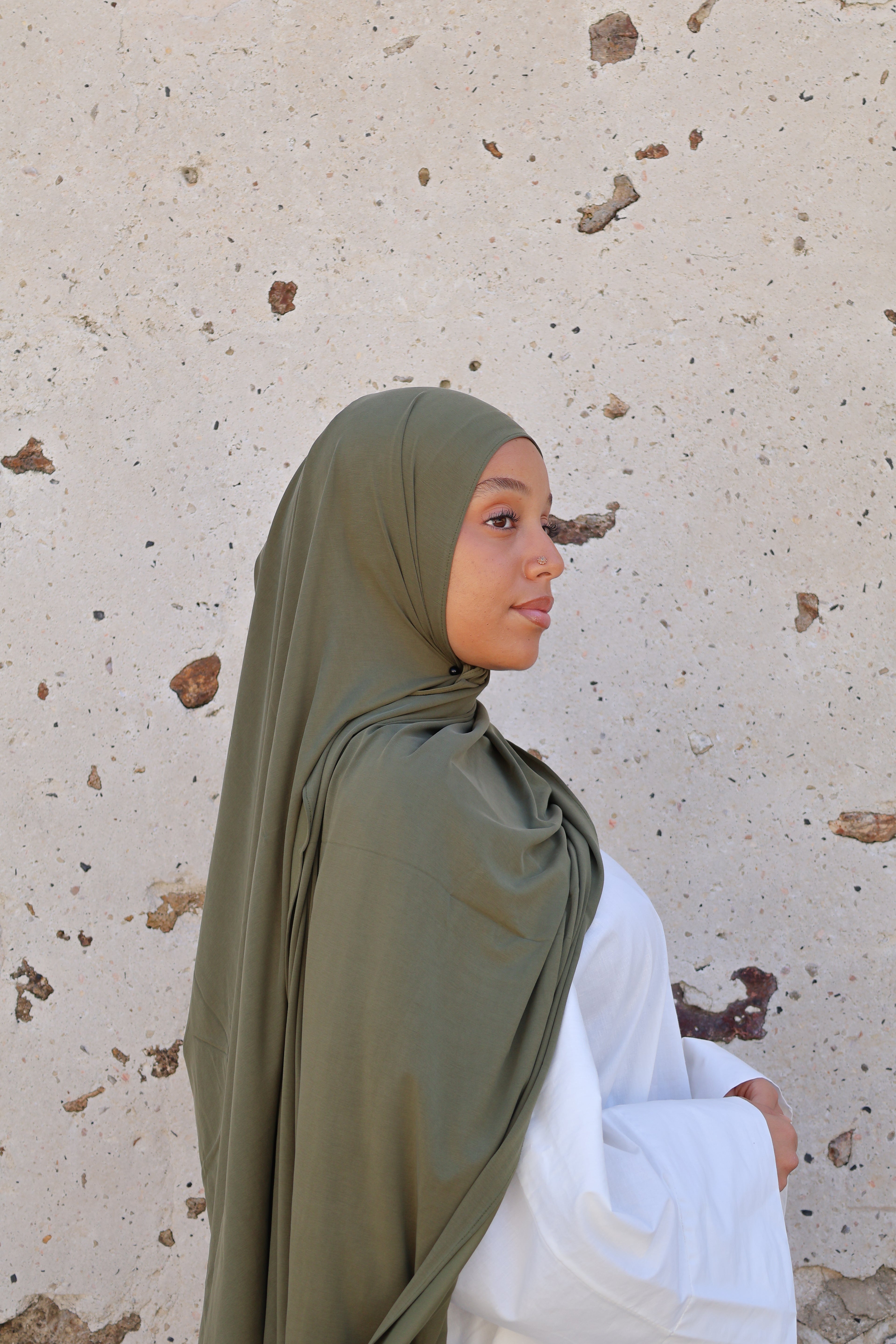 Breathable Jersey Hijab - Olive