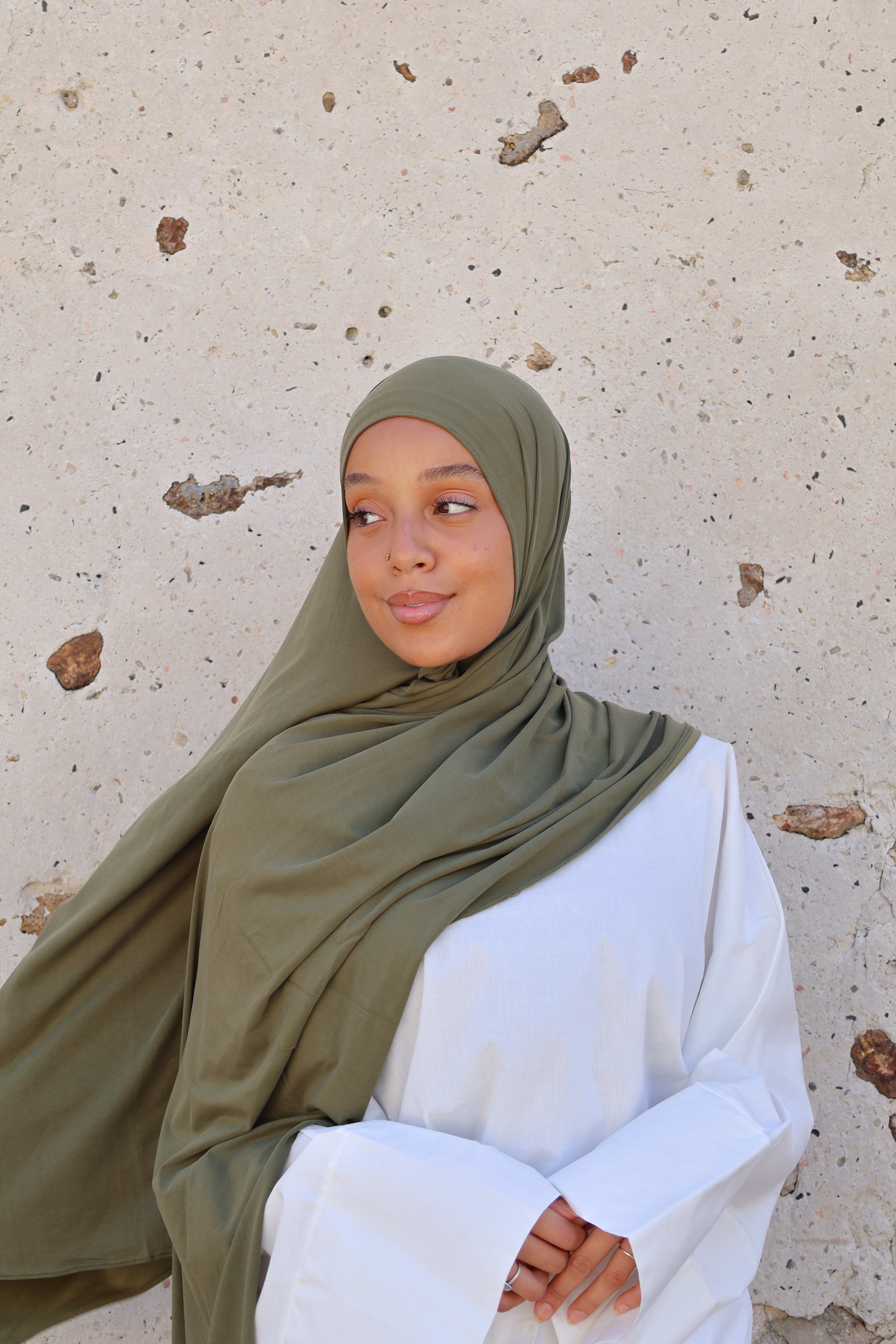 Breathable Jersey Hijab - Olive