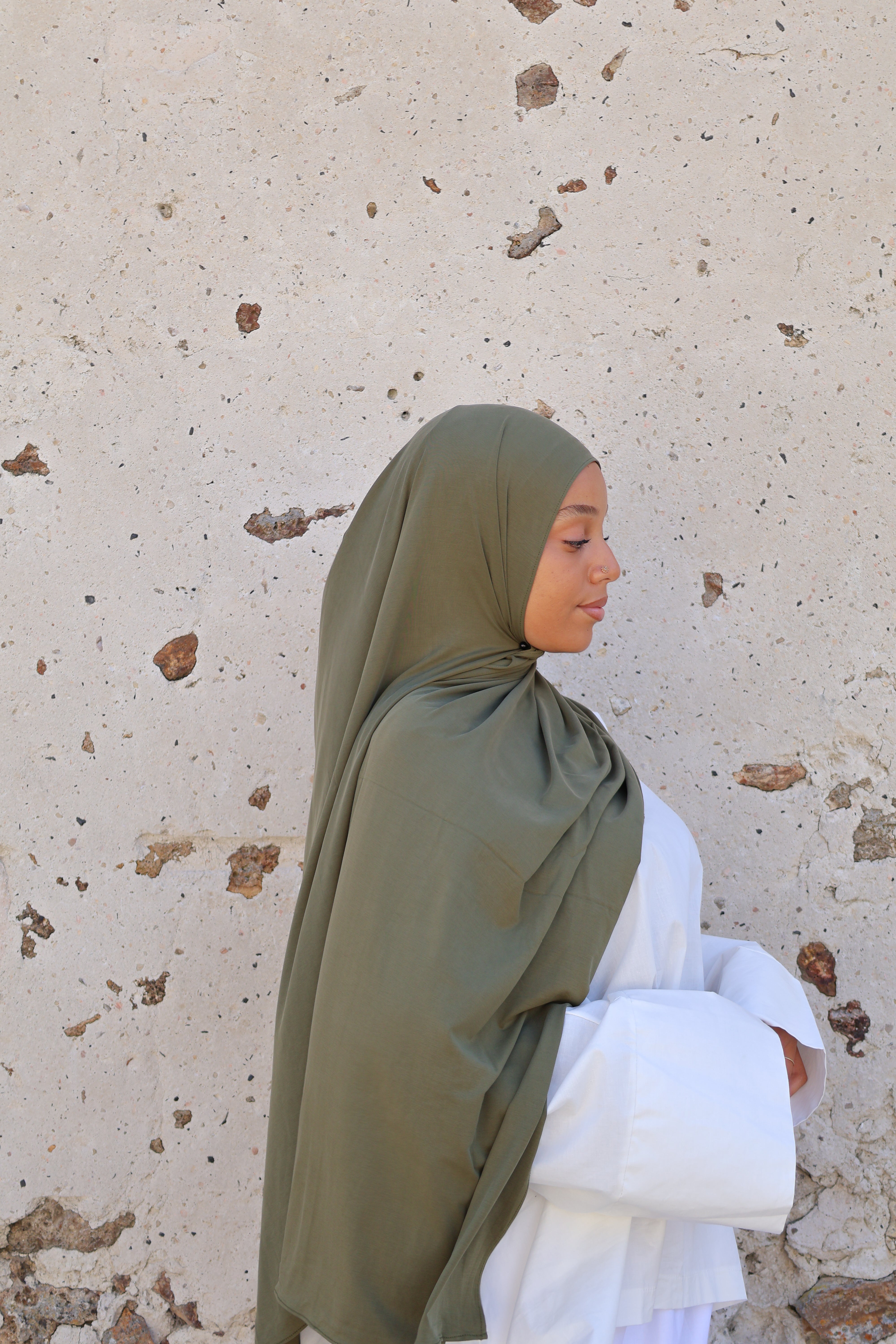 Hijab en jersey respirant - Olive
