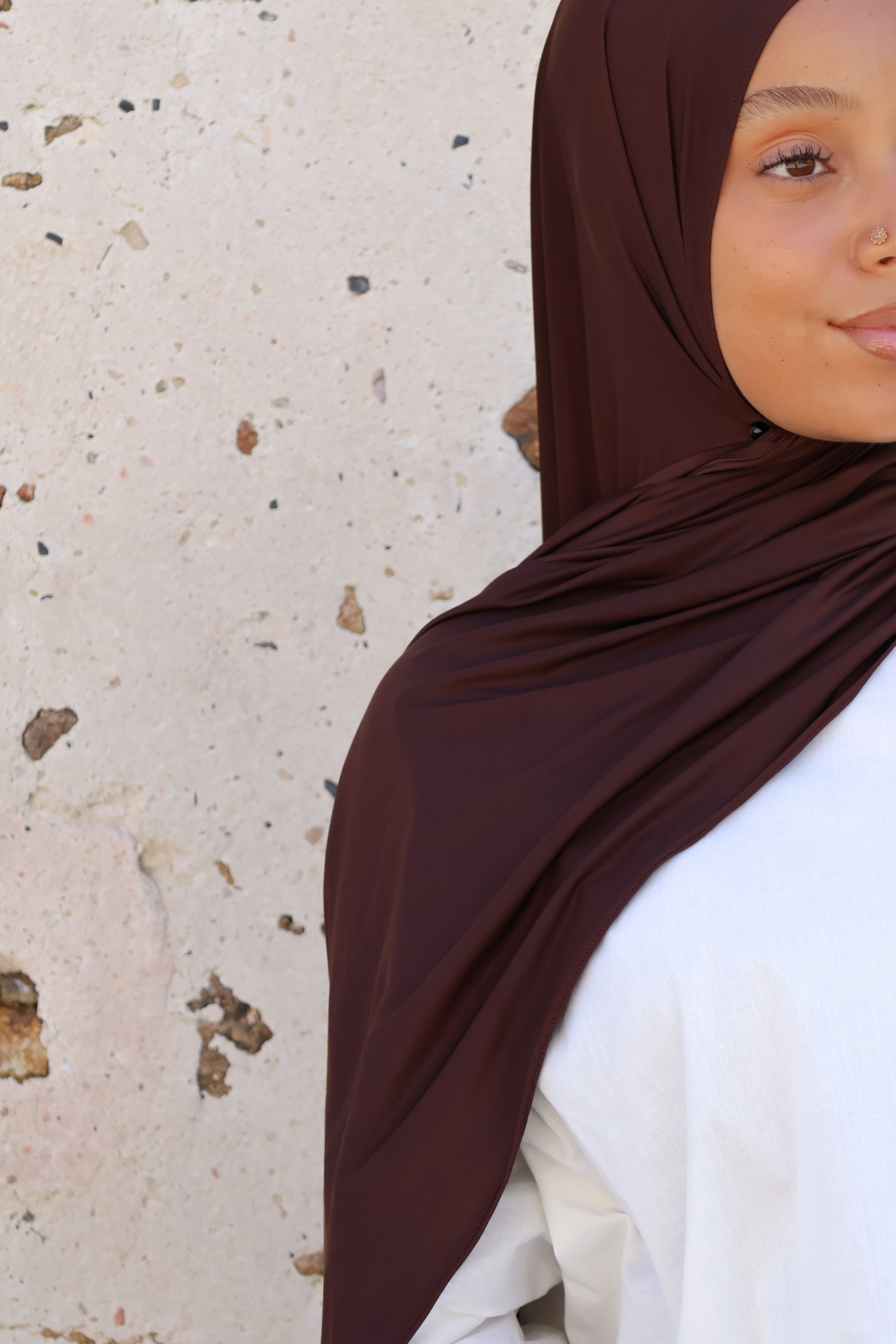 Hijab en jersey fluide - Chocolate