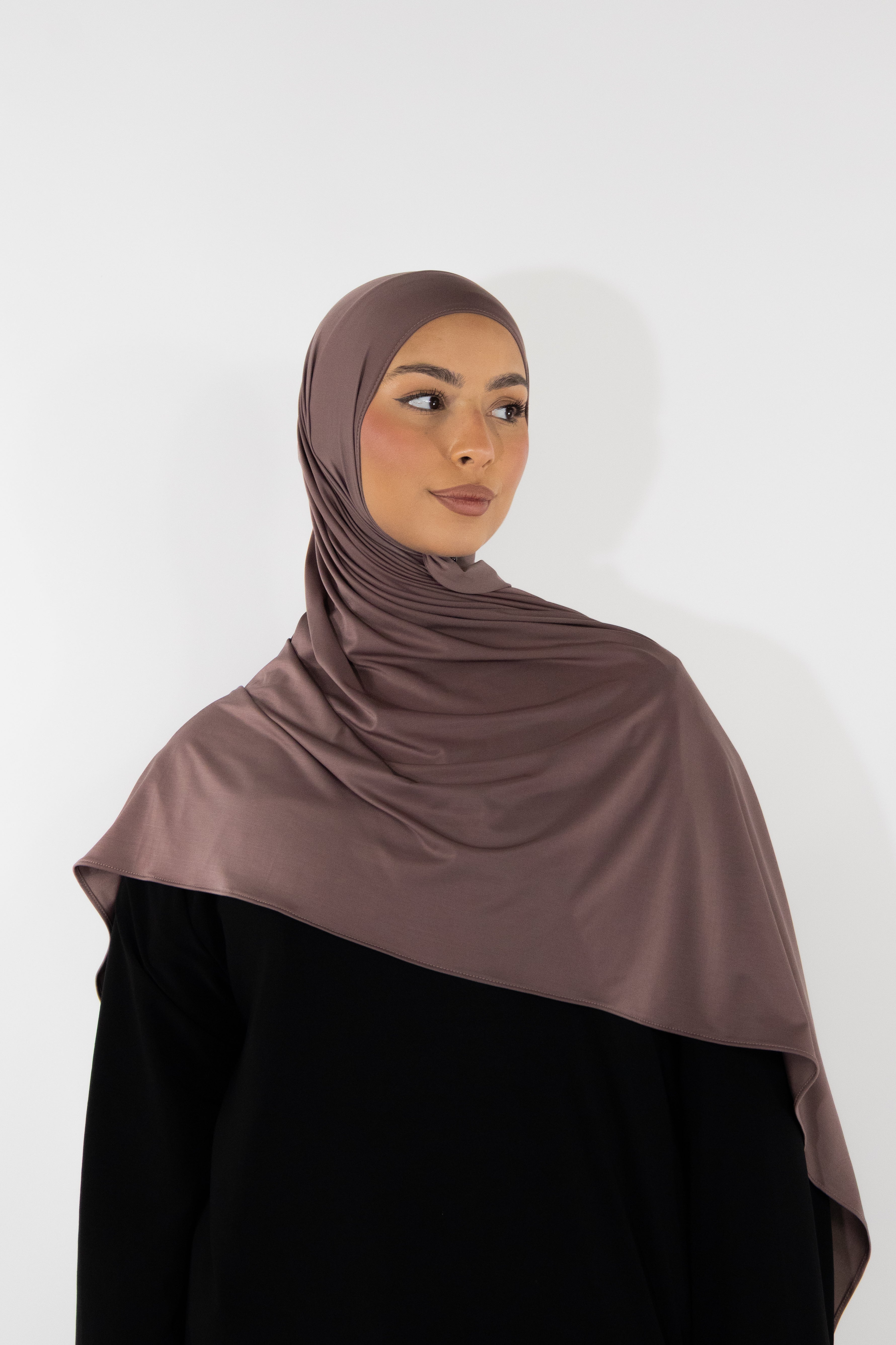 Hijab en jersey fluide - Mocha