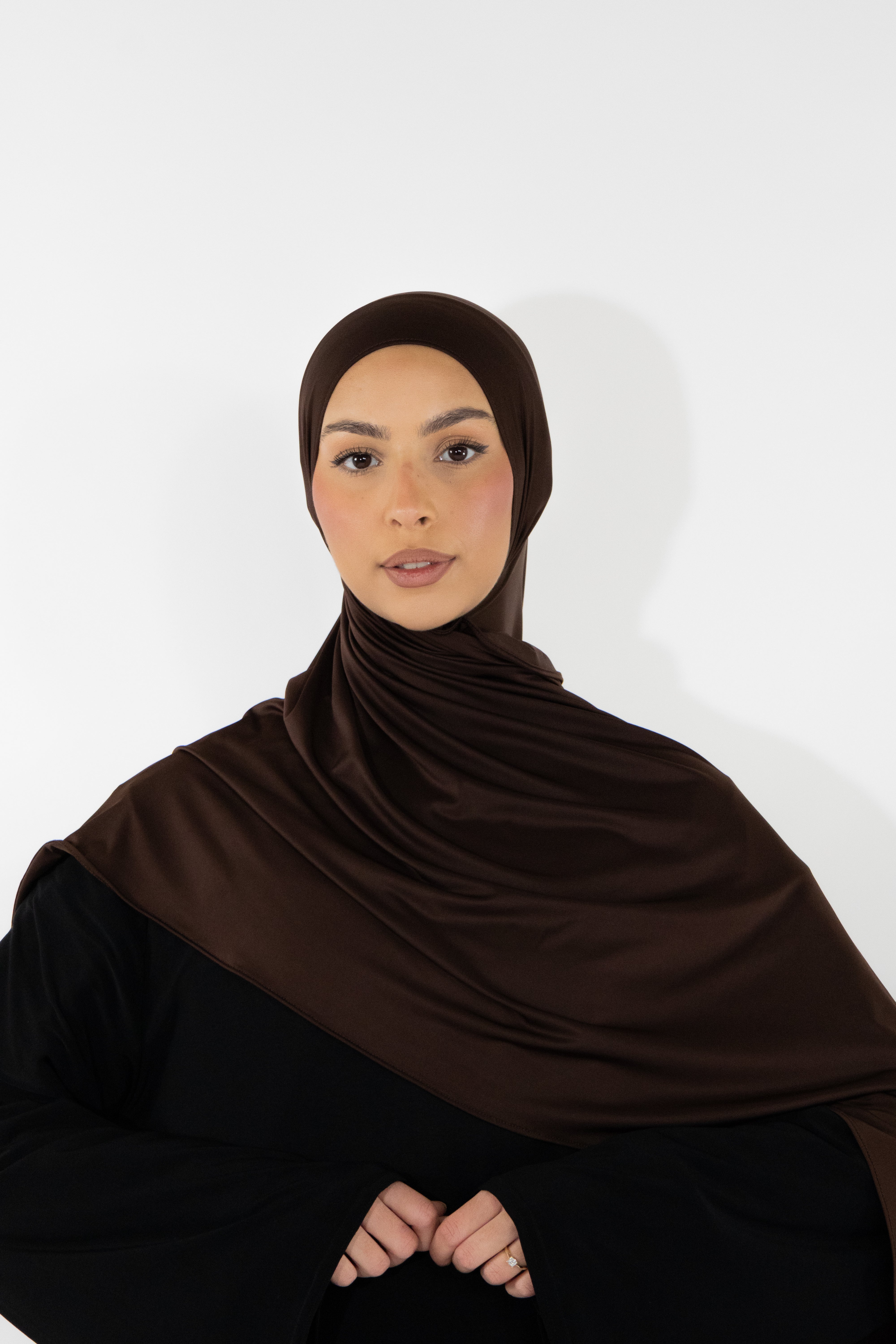 Hijab en jersey fluide - Chocolate