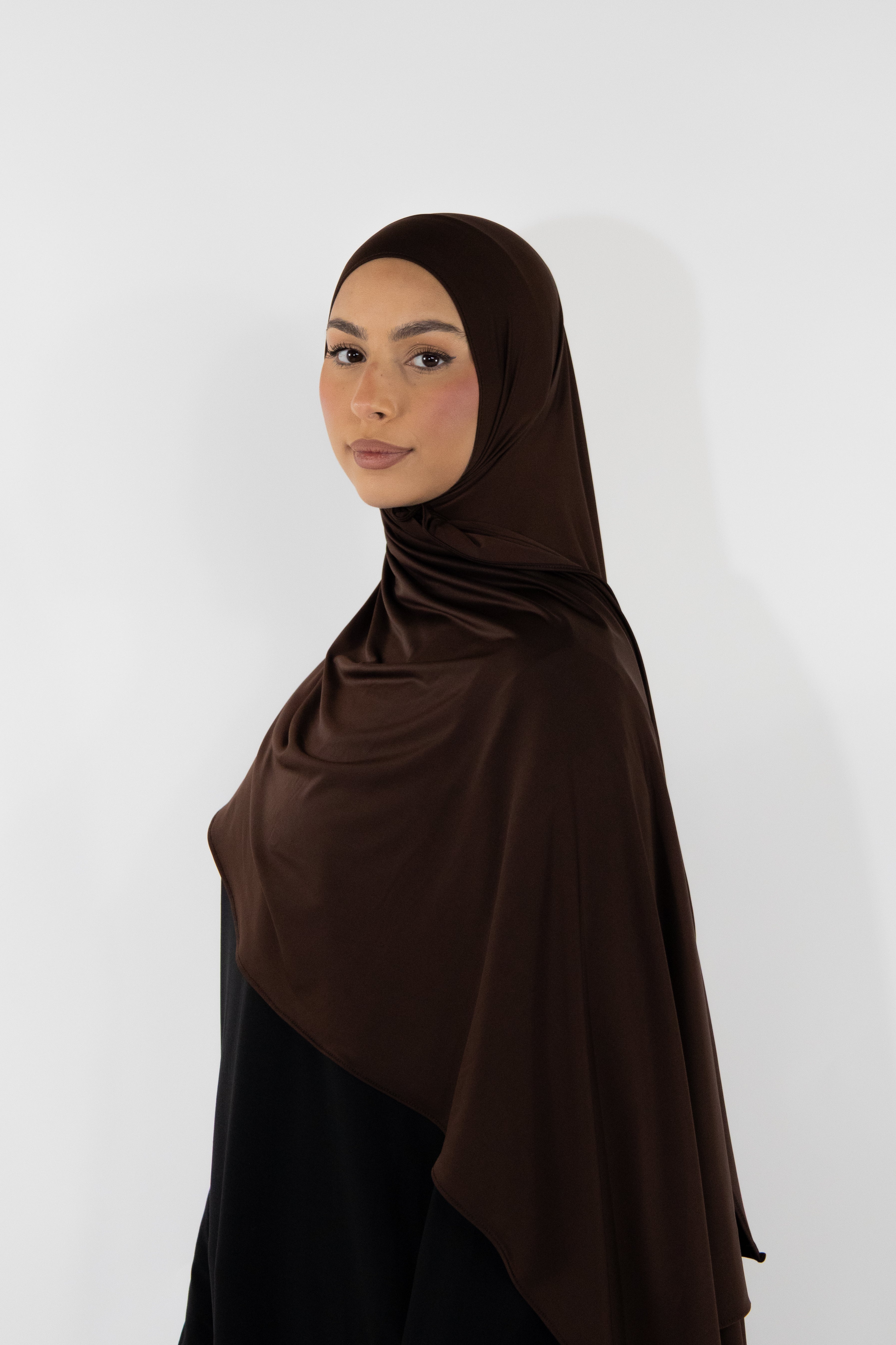 Hijab en jersey fluide - Chocolate