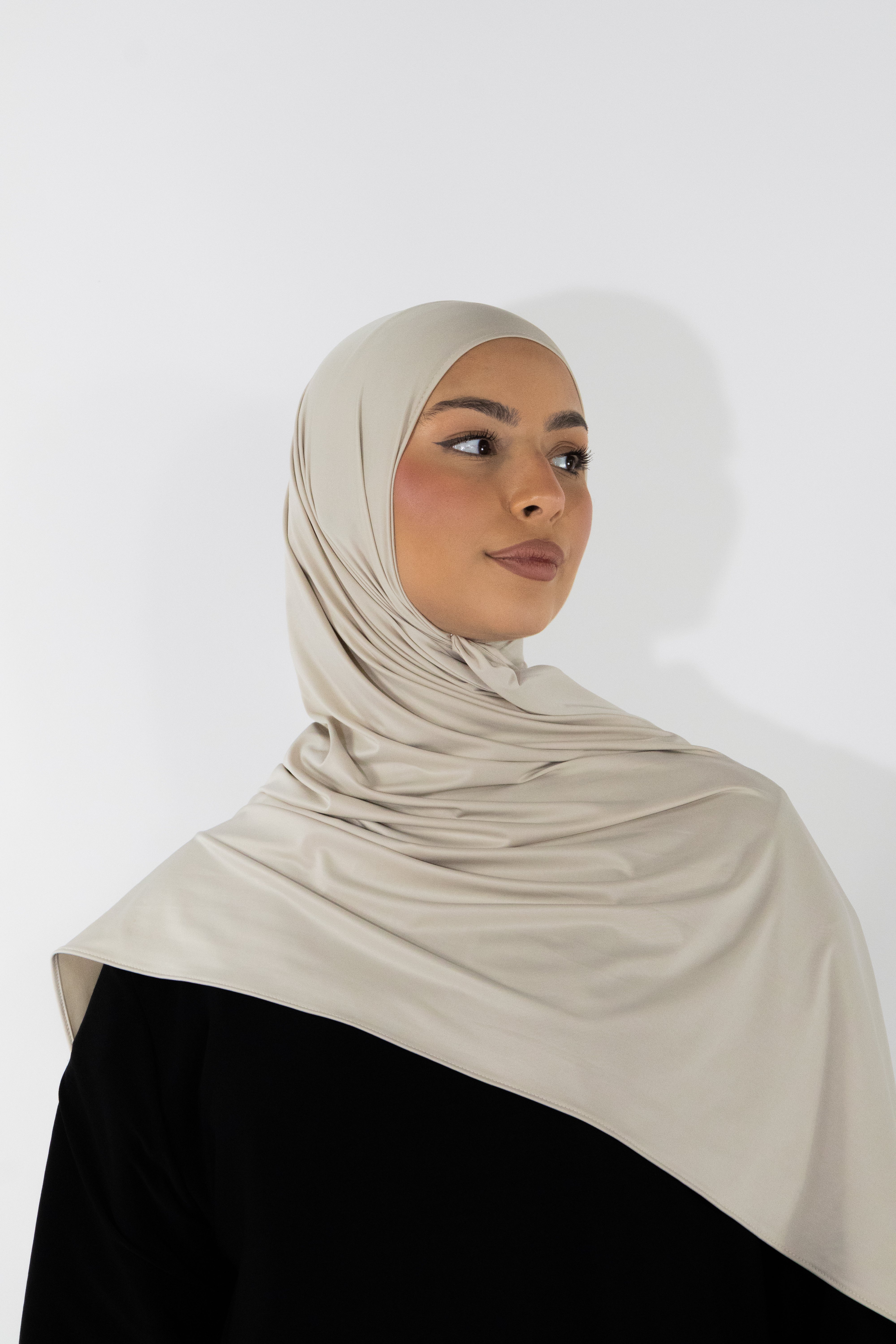 Flowing jersey hijab - Onyx