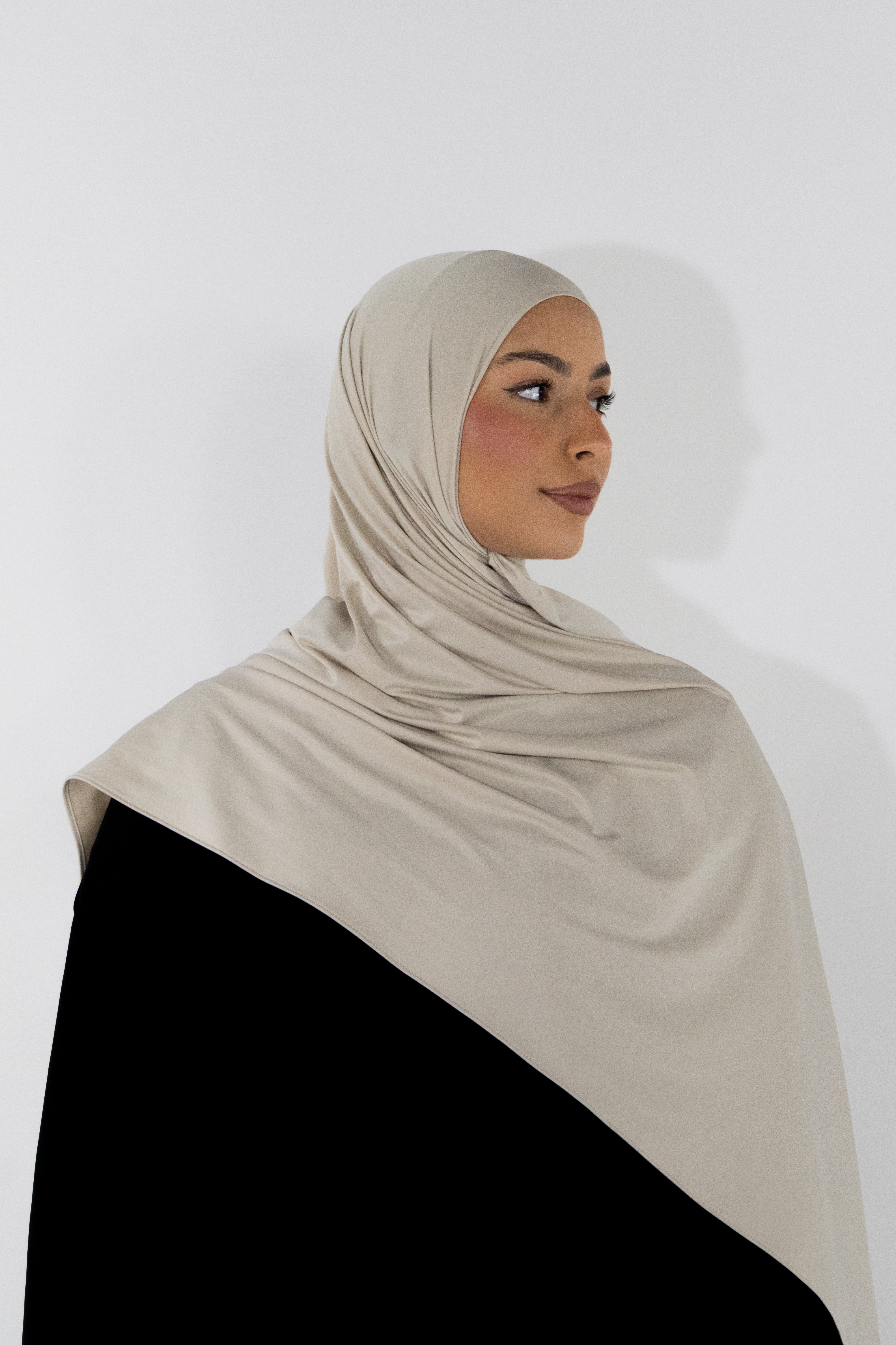 Flowing jersey hijab - Onyx