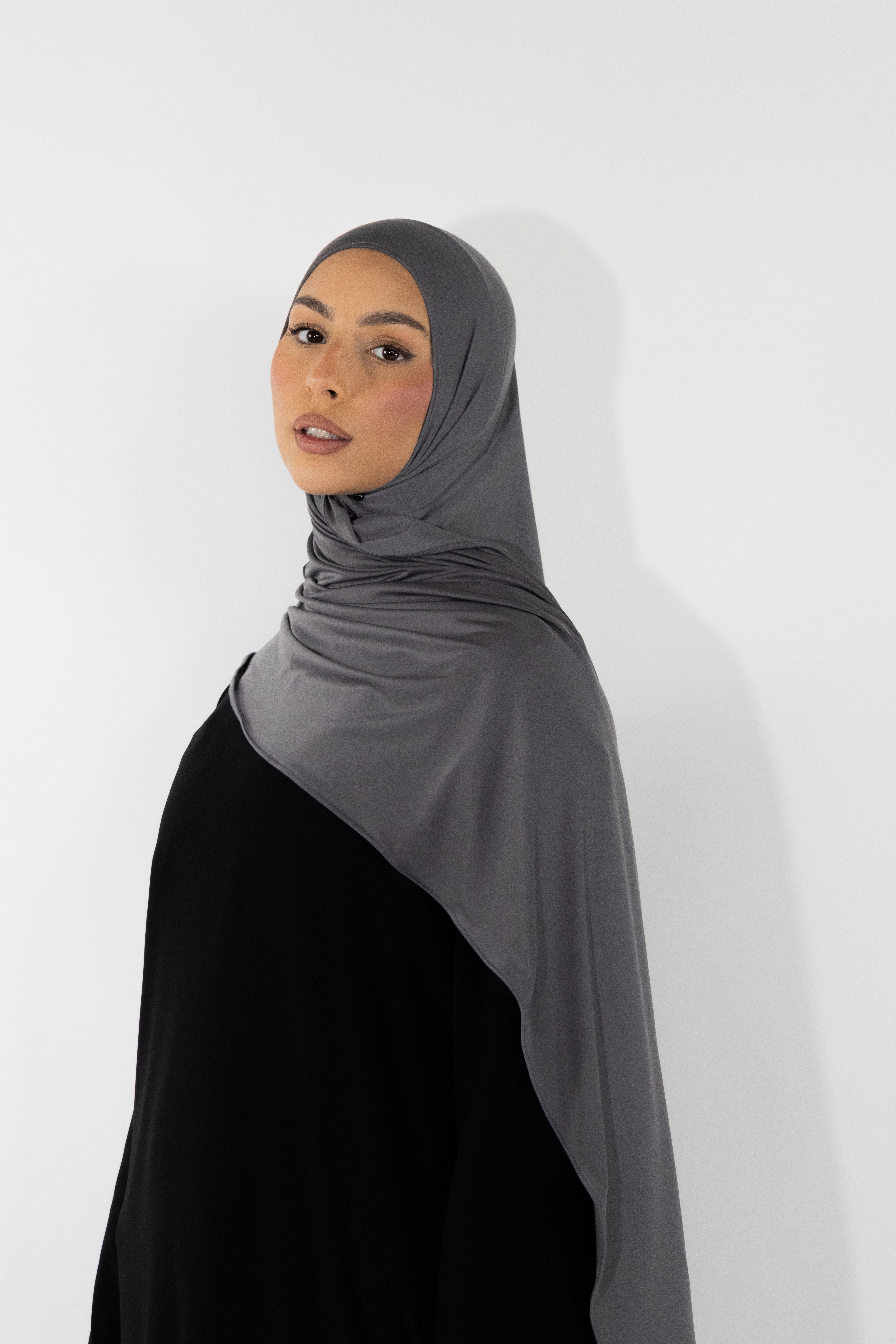Hijab en jersey fluide - Graphite