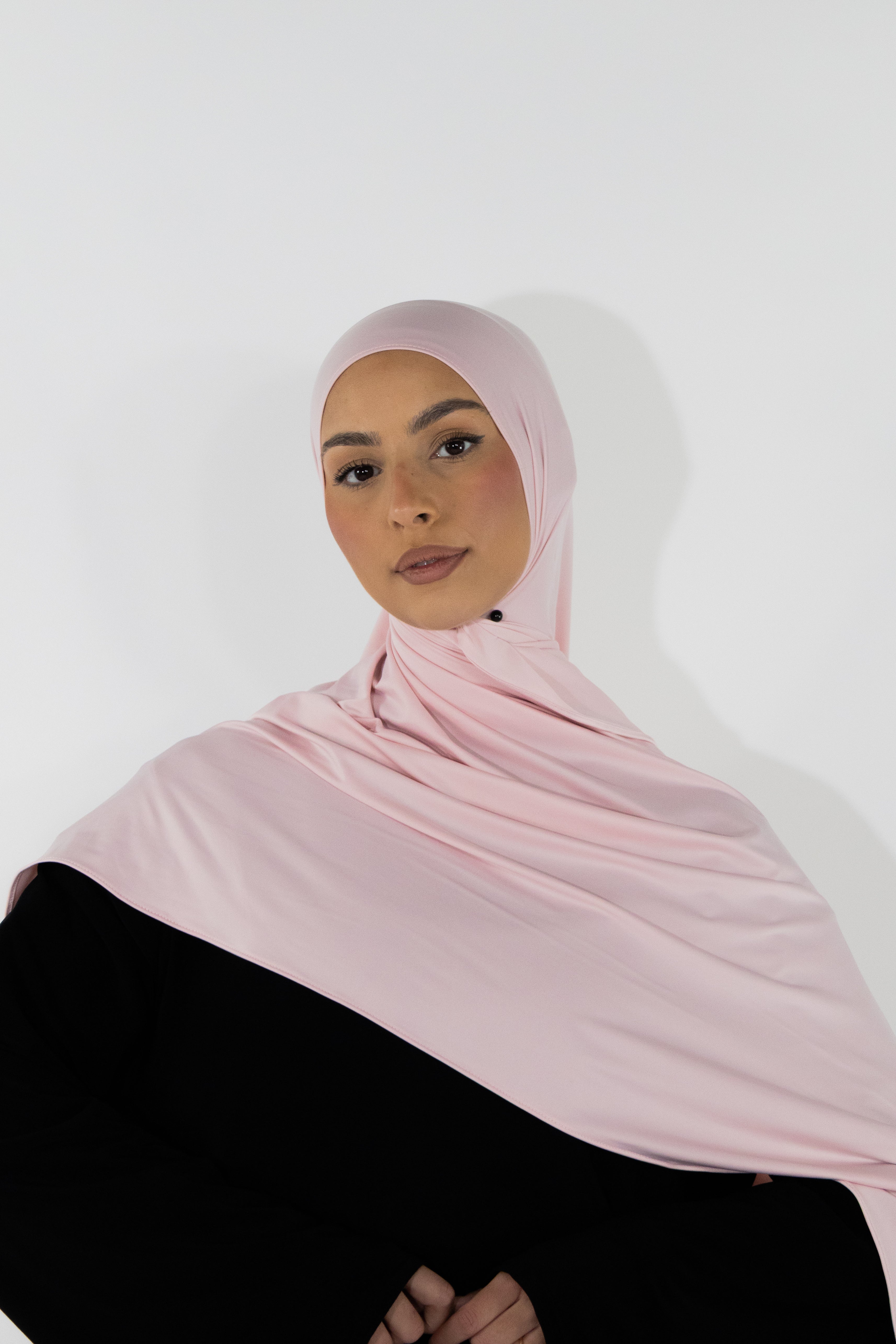 Flowing jersey hijab - Blush