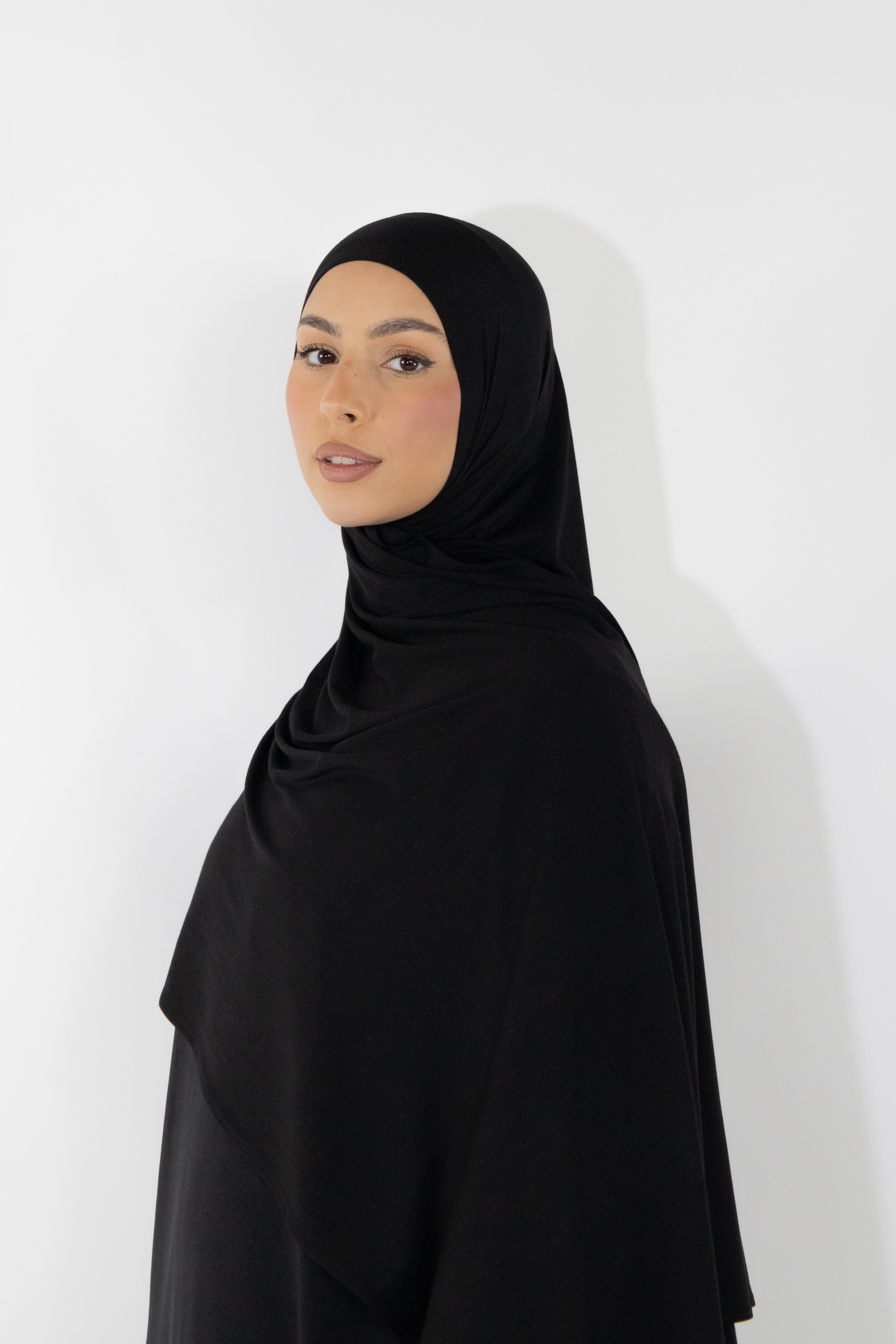 Hijab en jersey bamboo - Black
