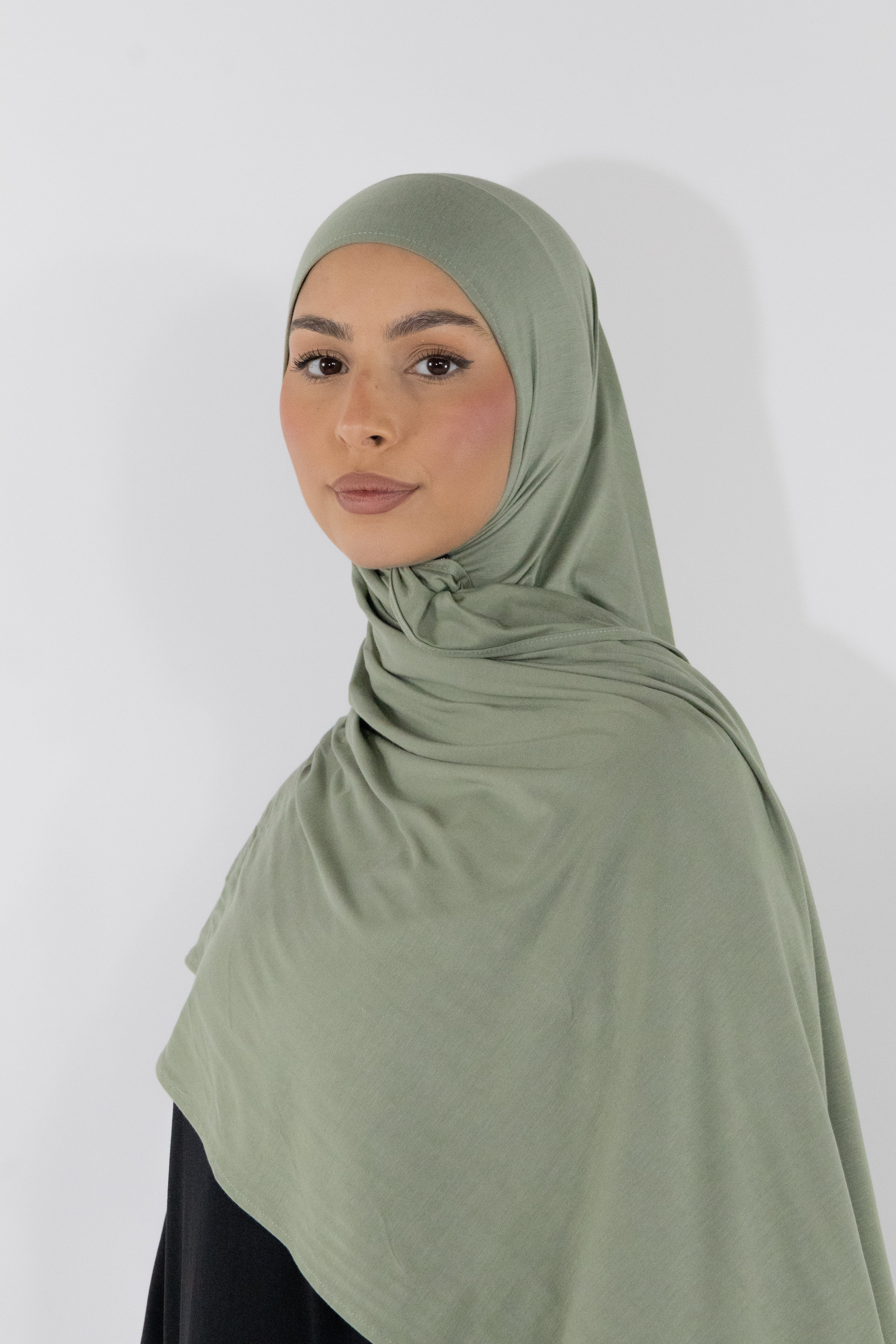 Hijab en jersey bamboo - Moss