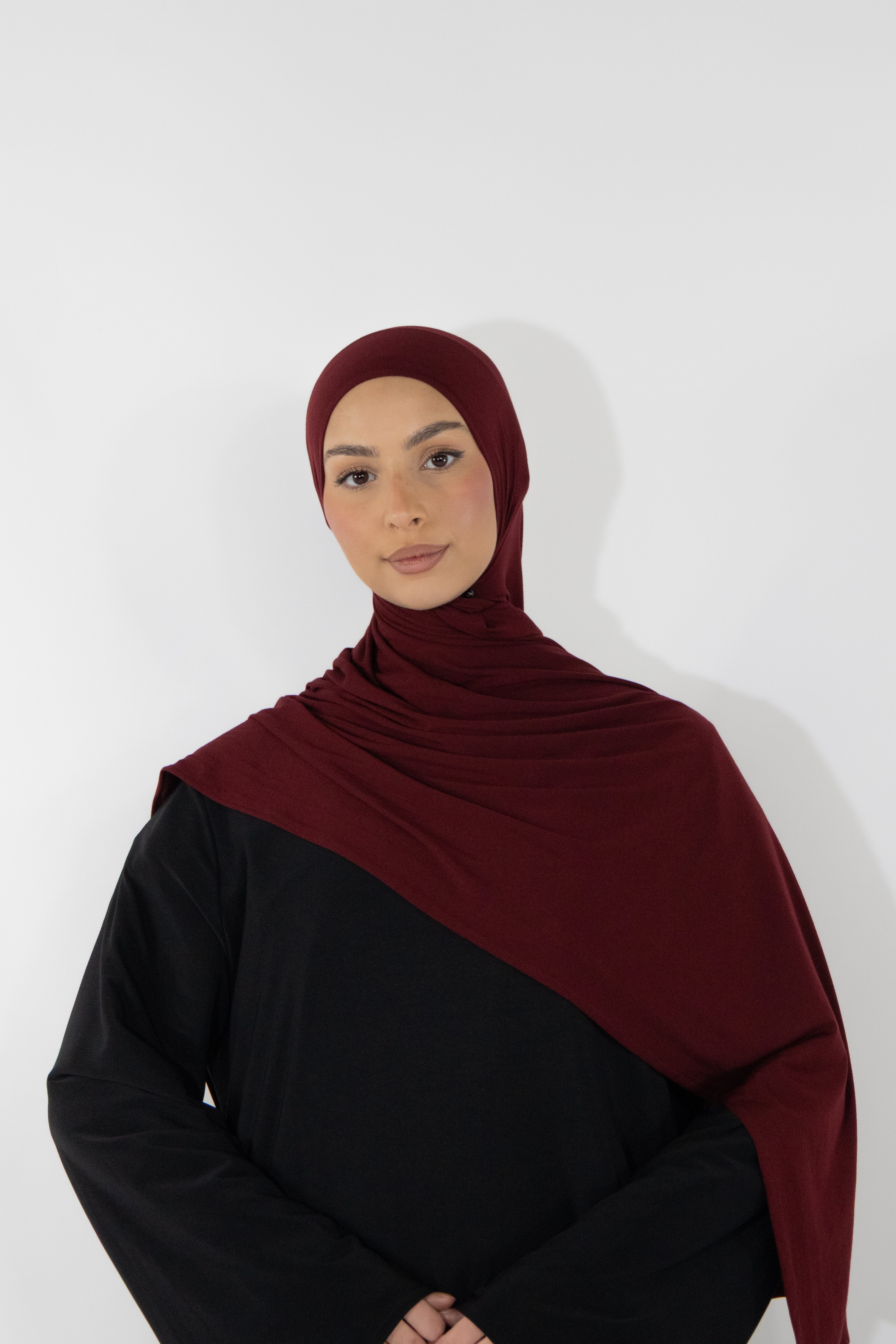Hijab en jersey bamboo - Cherry