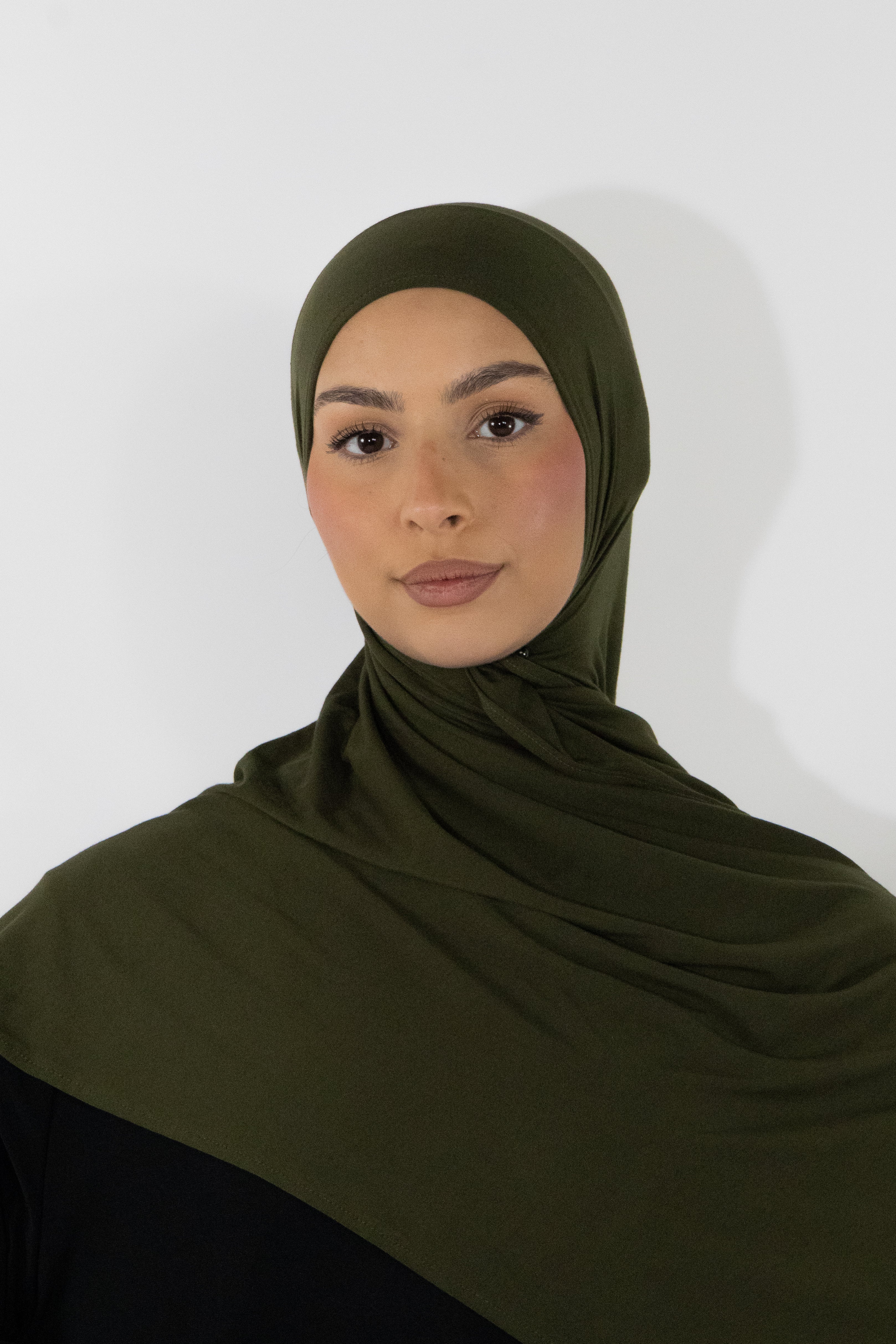 Hijab en jersey bamboo - Militaire