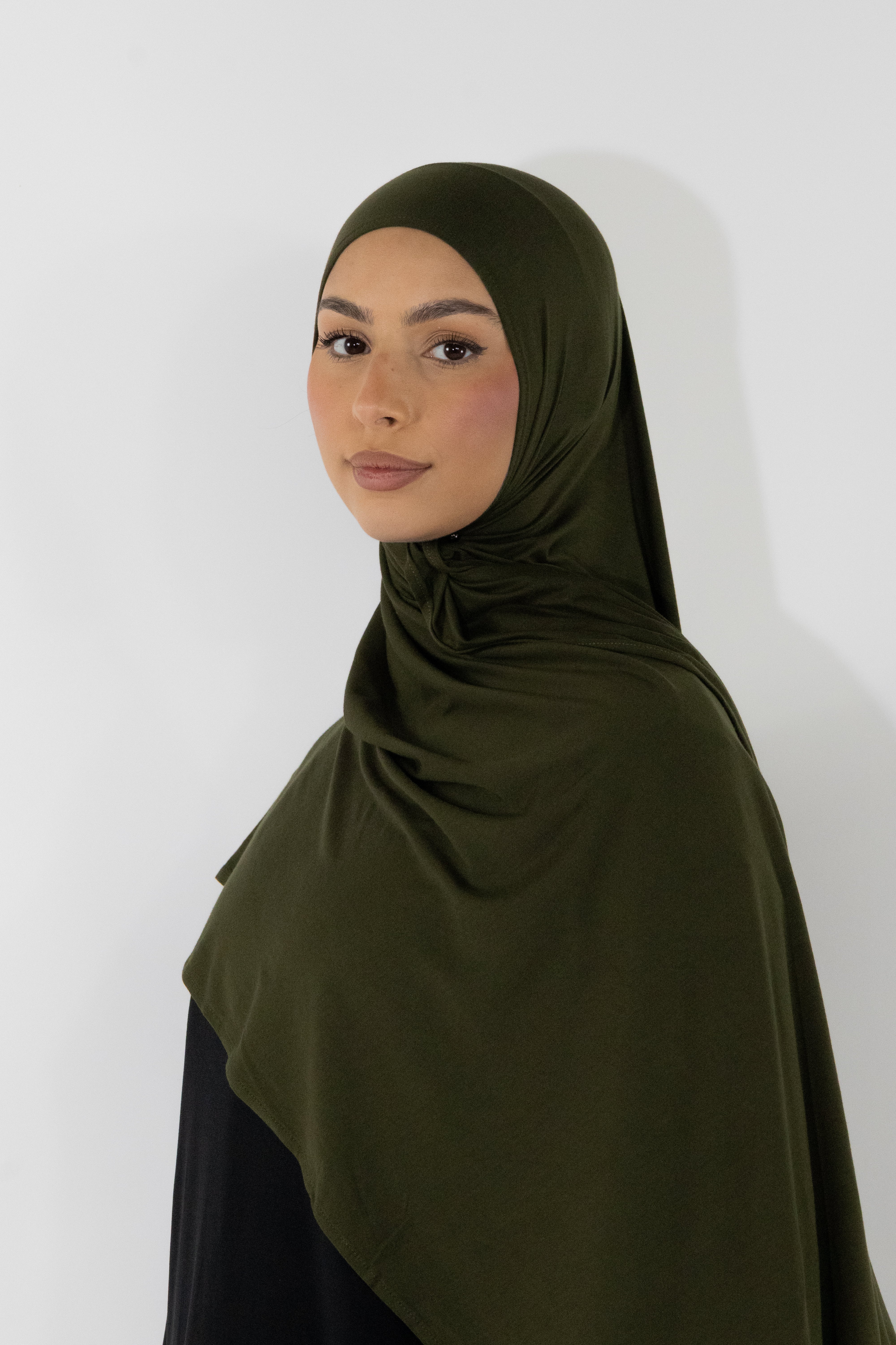Hijab en jersey bamboo - Militaire