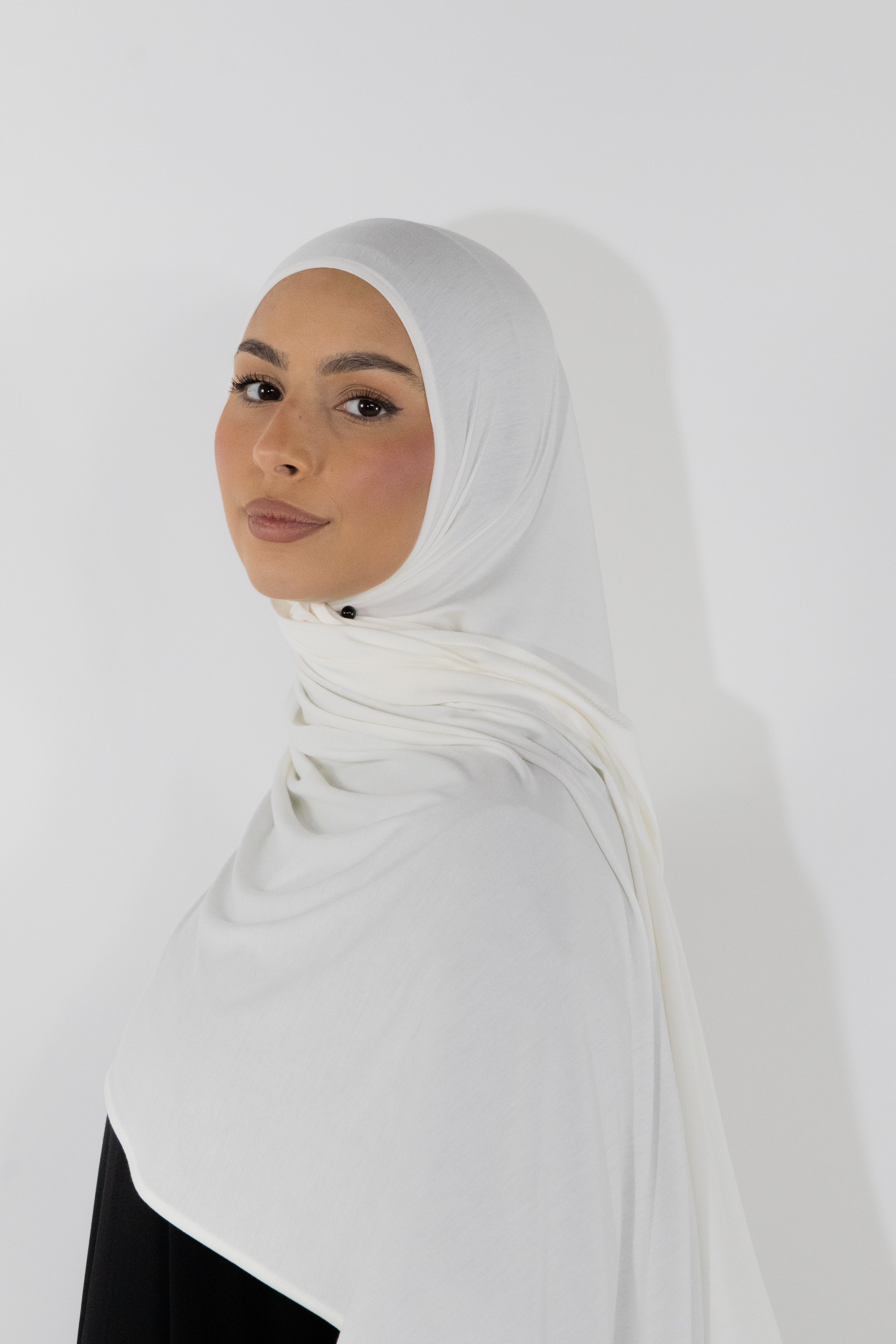 Hijab en jersey bamboo - White