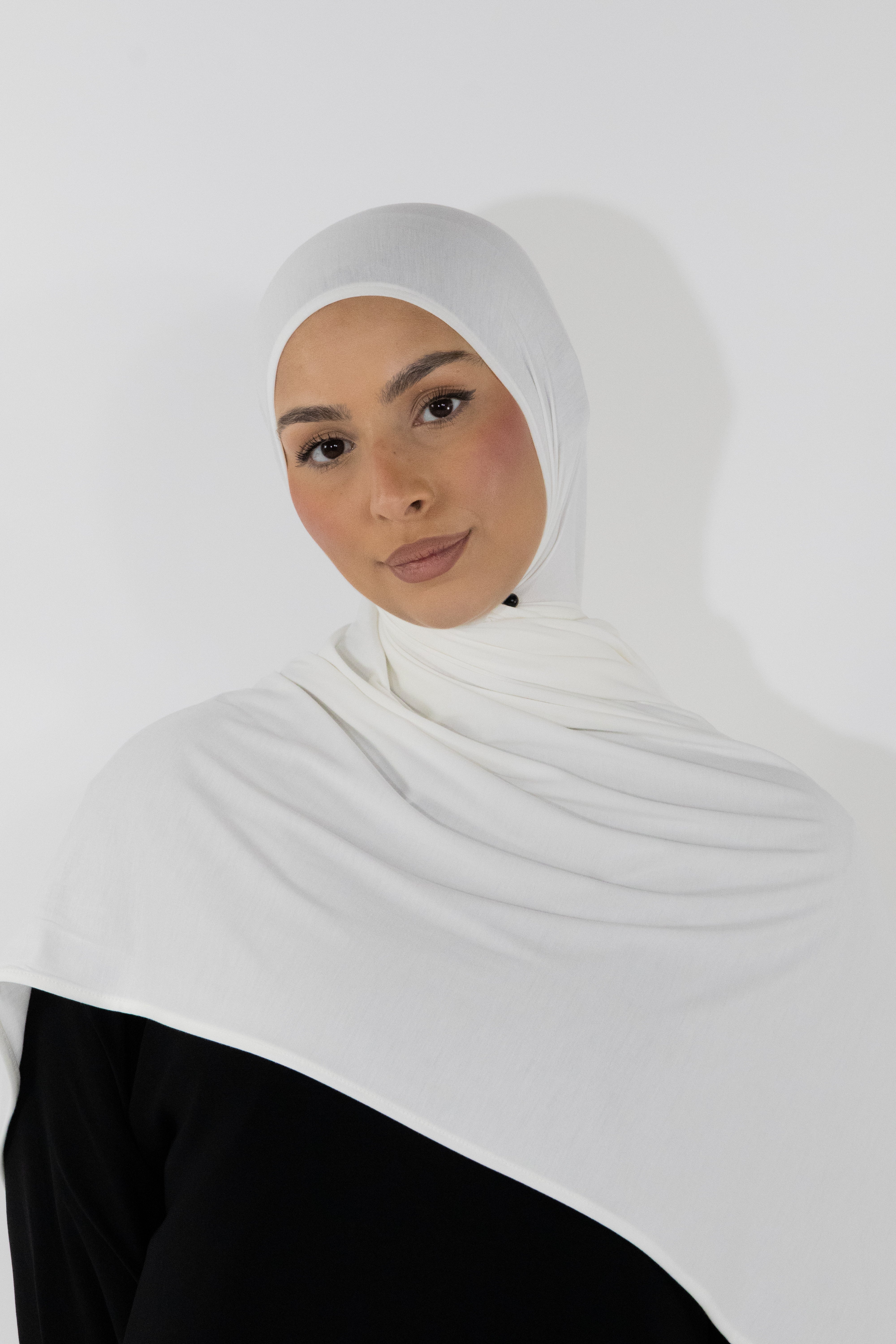 Hijab en jersey bamboo - White