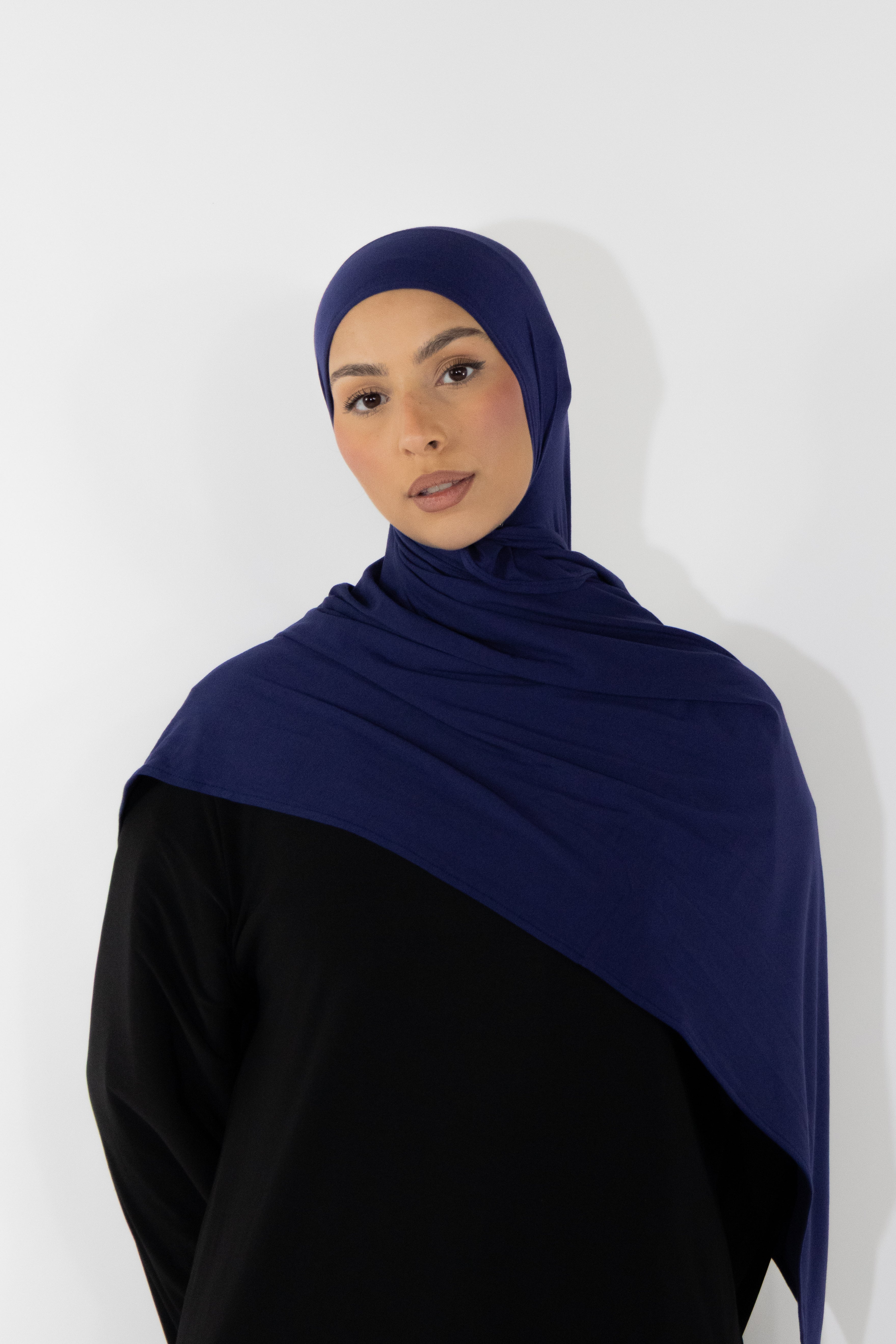 Hijab en jersey bamboo - Indigo
