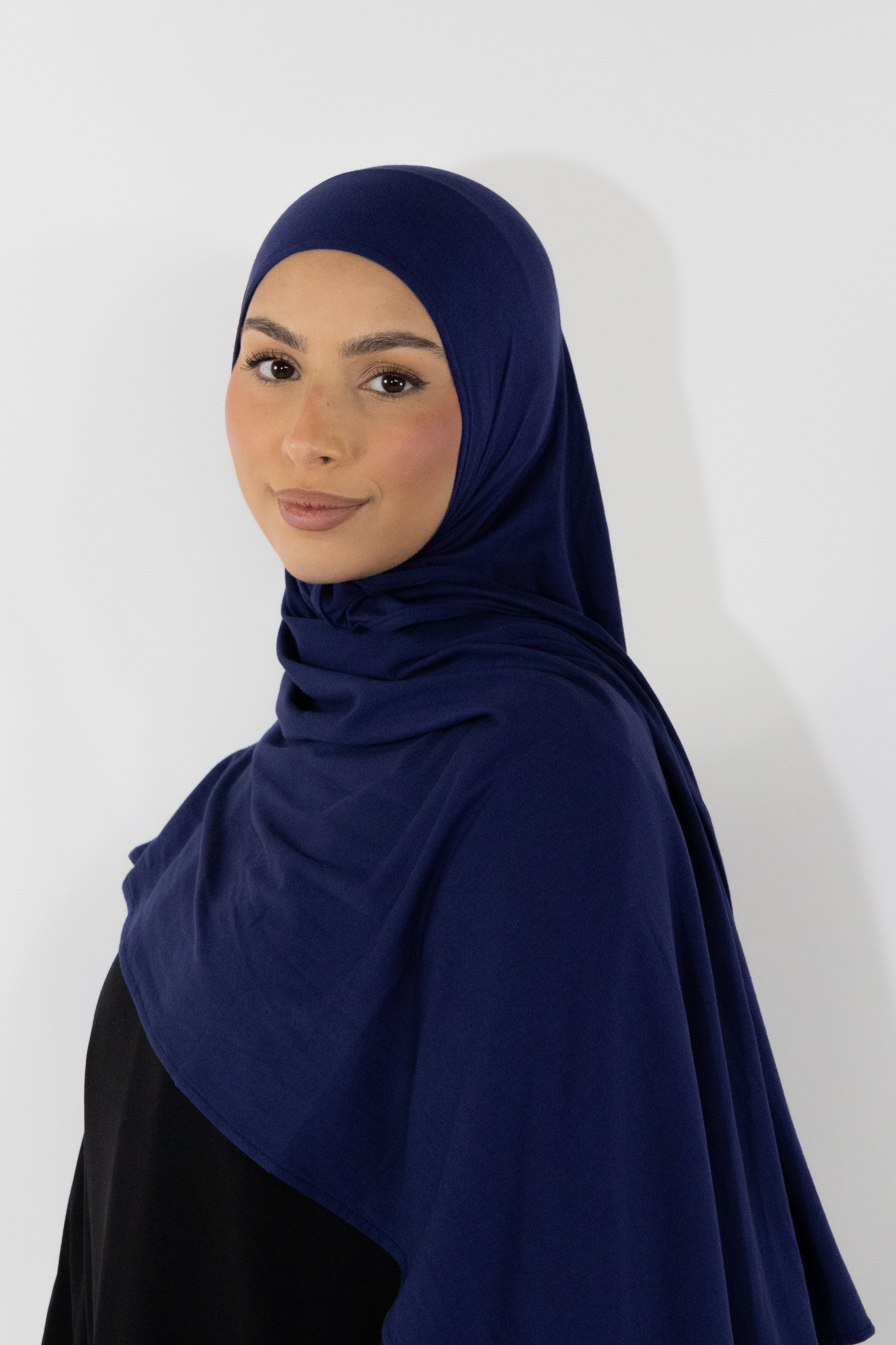 Hijab en jersey bamboo - Indigo