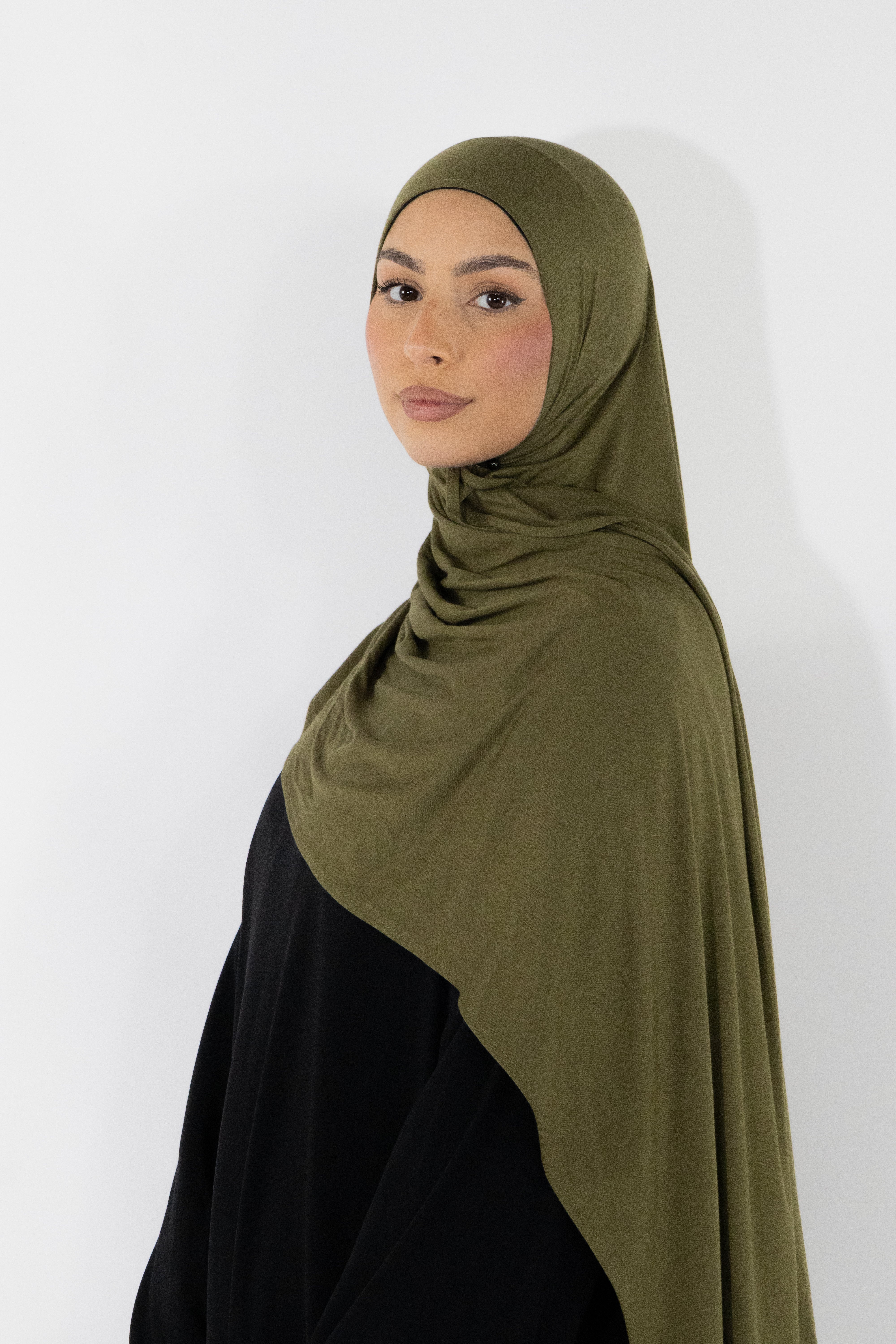 Hijab en jersey bamboo - Olive