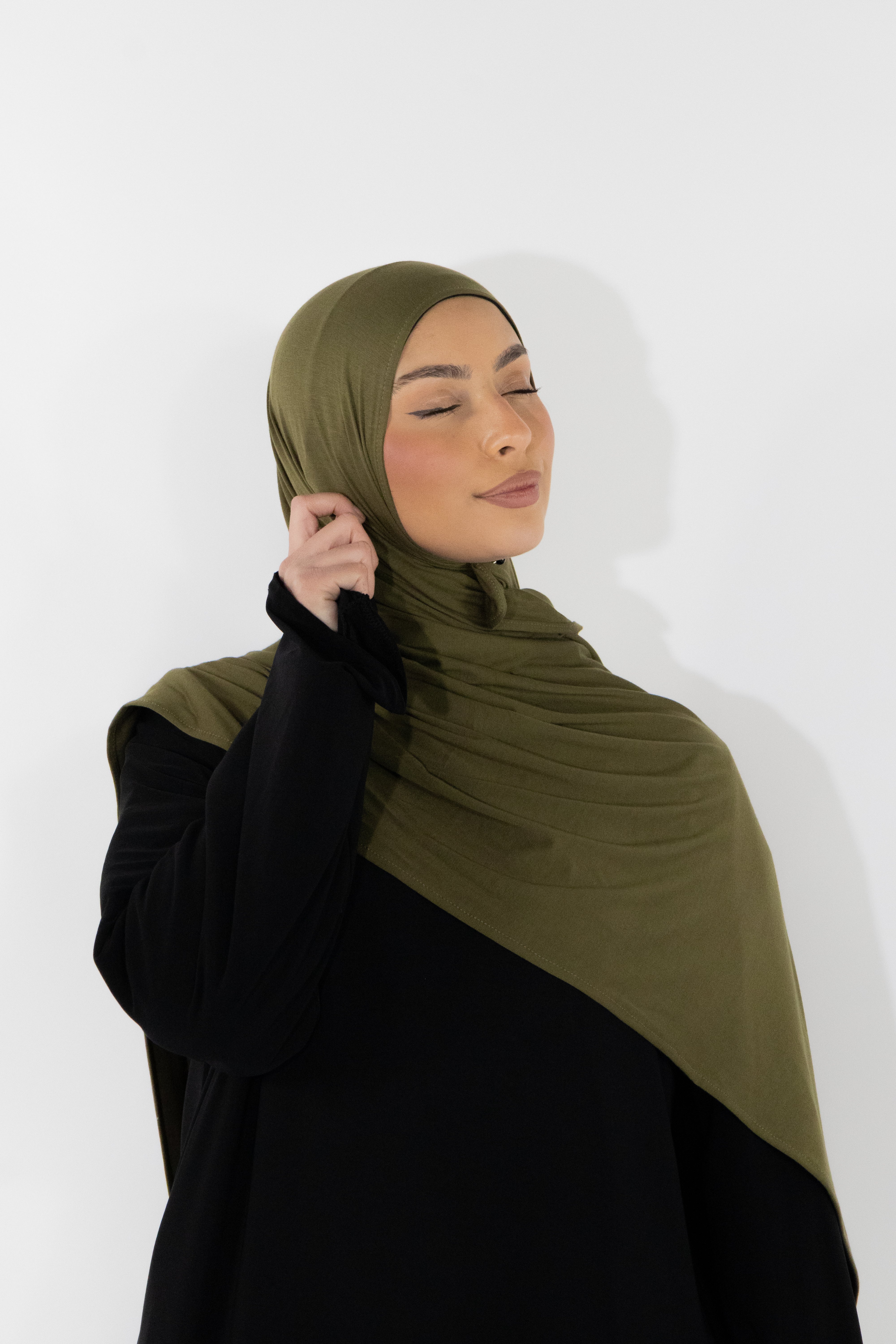 Hijab en jersey bamboo - Olive