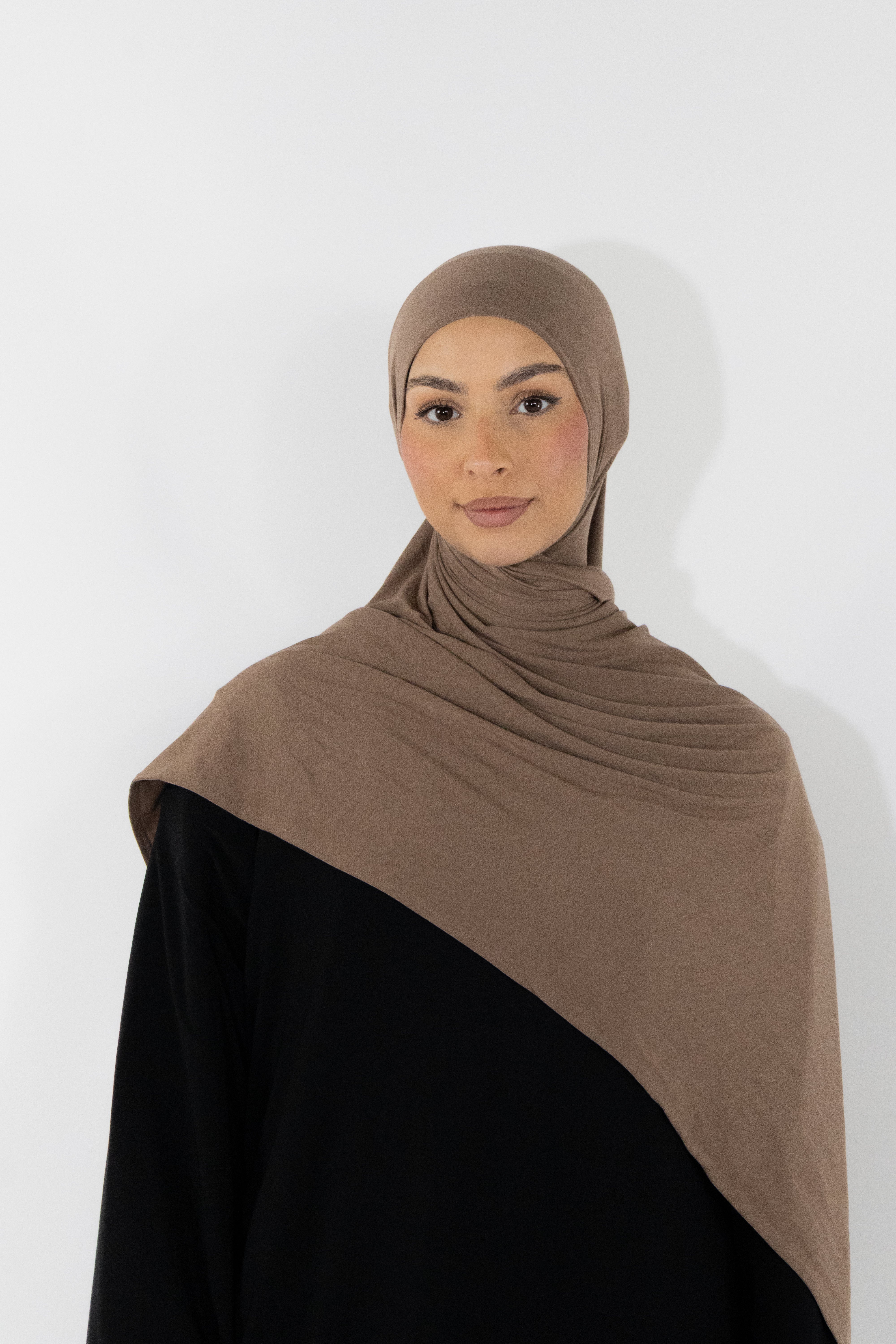 Hijab en jersey bamboo - Mink